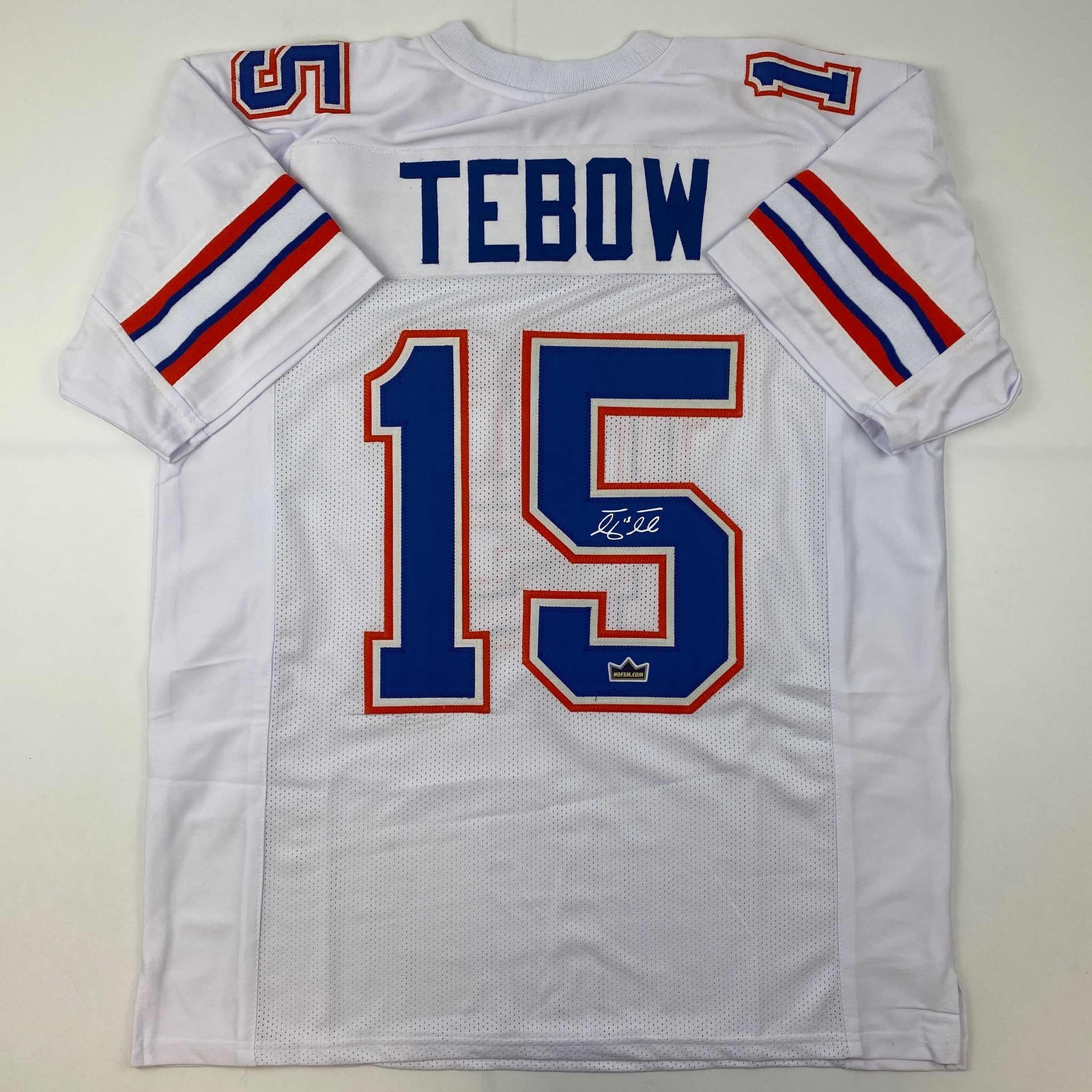 Facsimile Autographed Tim Tebow Florida White Auto College Jersey Size Men’s XL