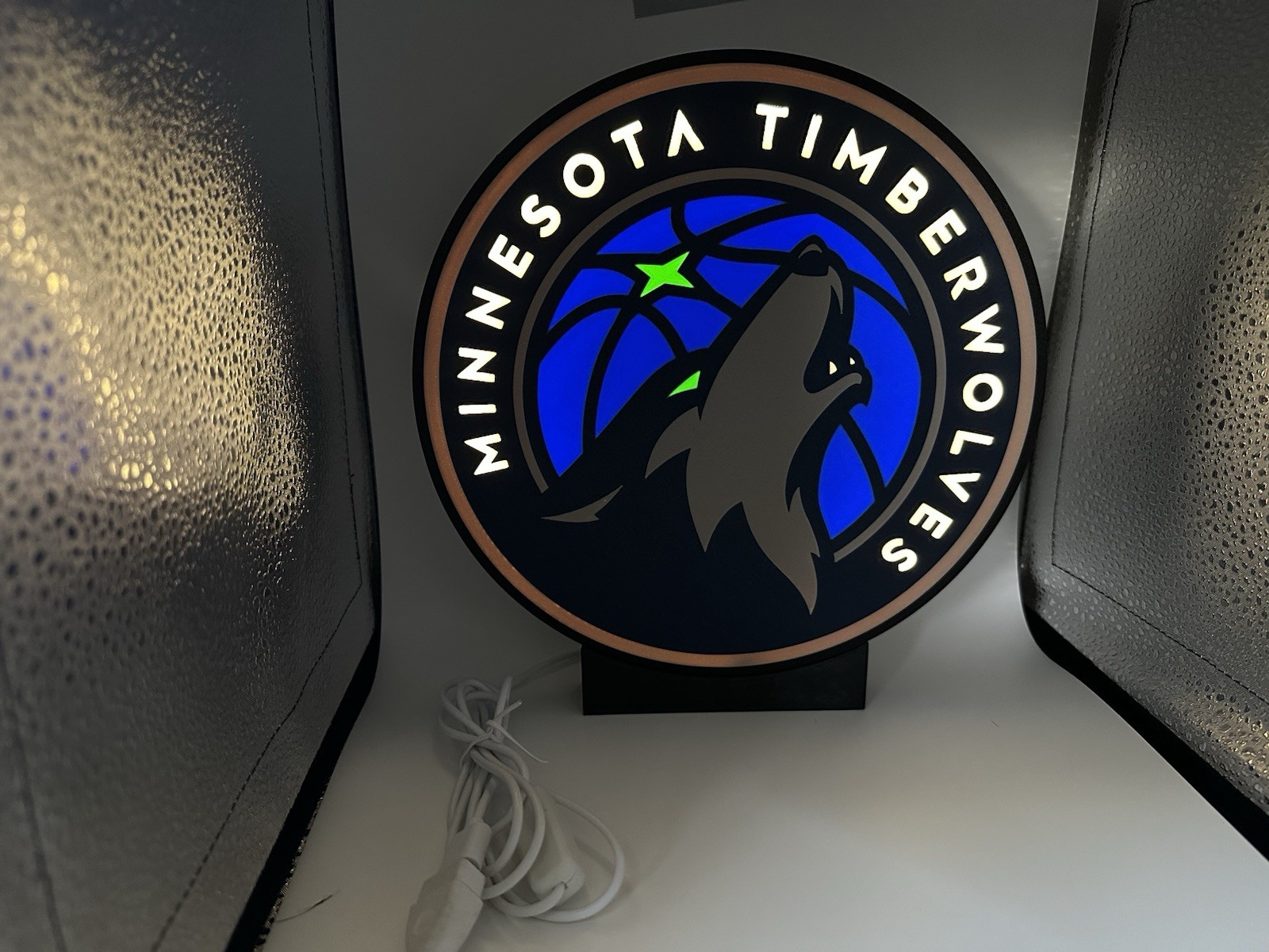 Minnesota Timberwolves NBA Display | 3D Printed Decor | USB Illuminated Sign