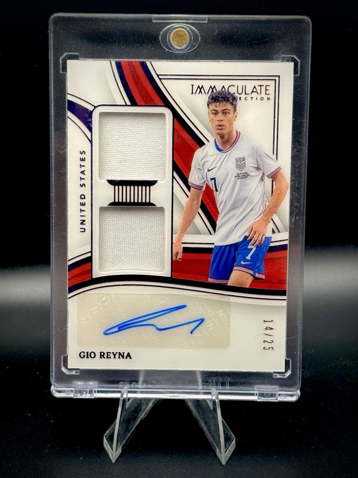 2023 Panini Immaculate Soccer Giovanni Gio Reyna Patch Auto 16/25 USMNT