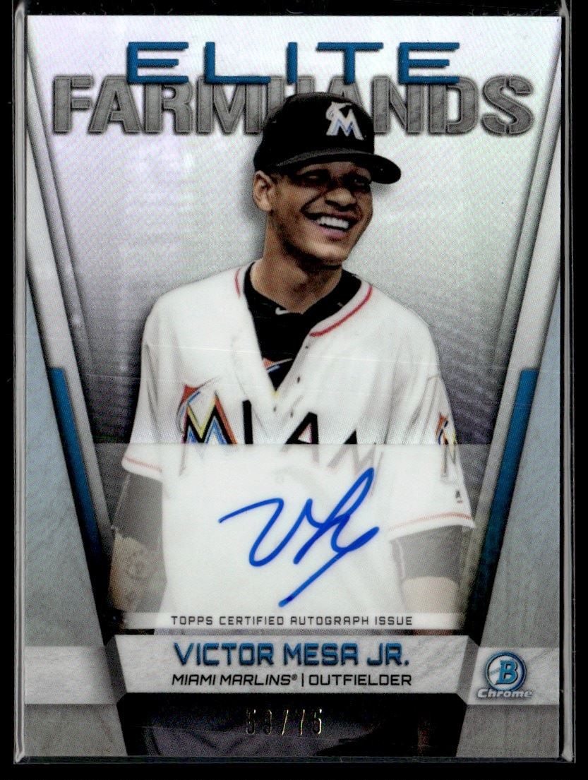 2019 Bowman Chrome Elite Farmhands Autographs Victor Mesa Jr. Auto /75 Miami
