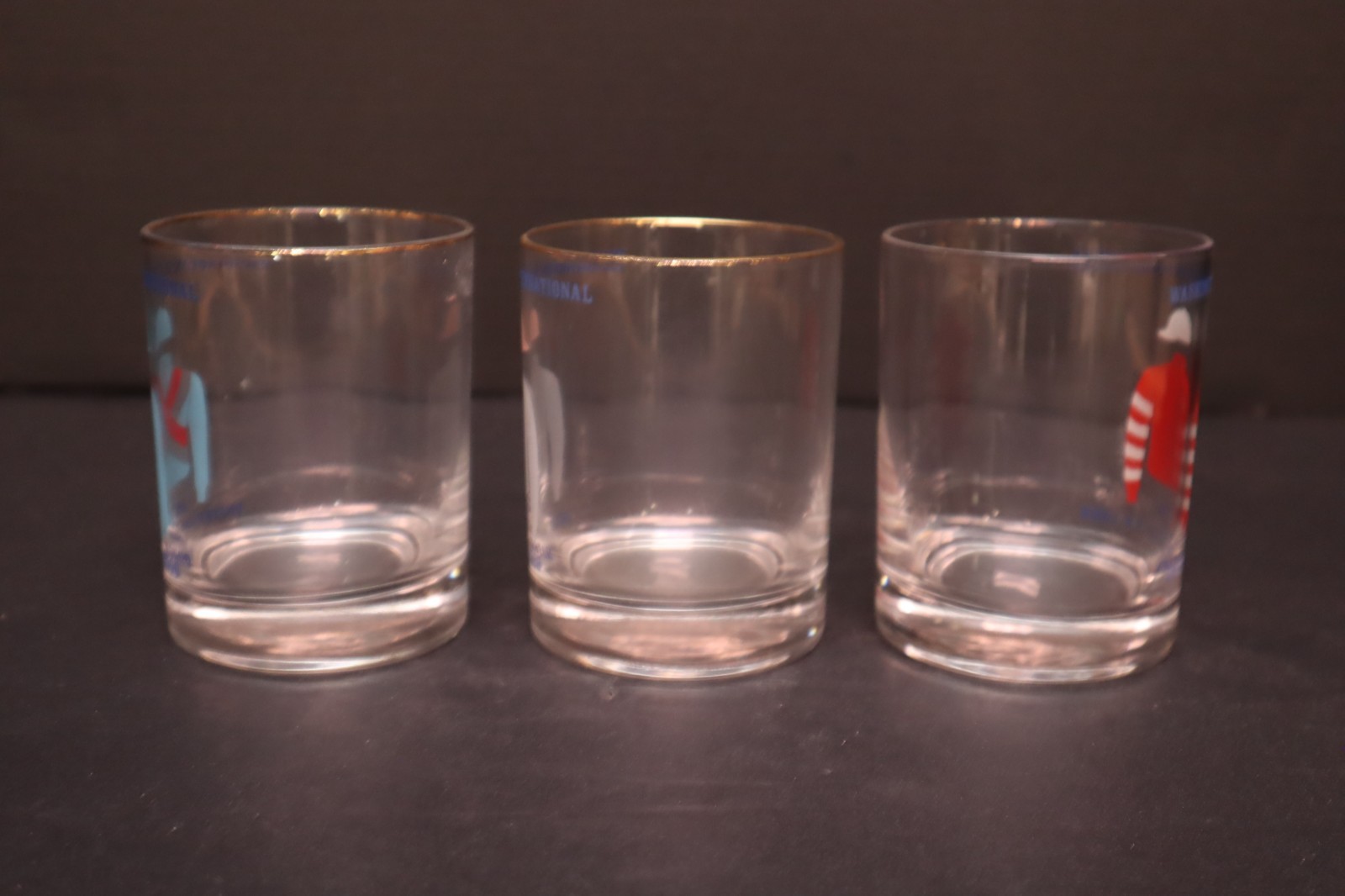 Washington D.C. International Horse Racing Glass Jockey Tumblers Glass 1961-1963