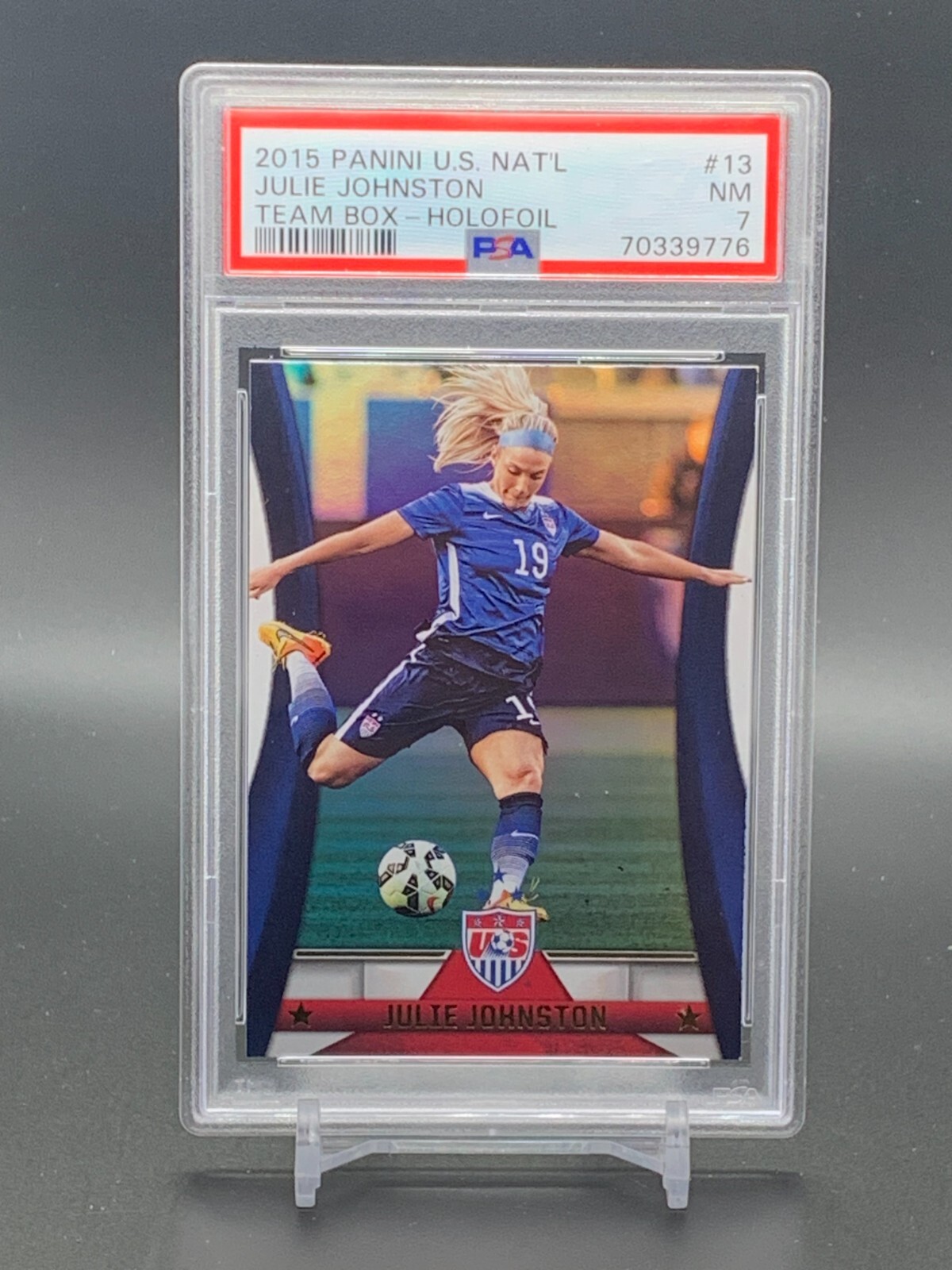 2015 Panini USA National Team Holofoil #13 JULIE JOHNSTON ERTZ NM RC PSA 7
