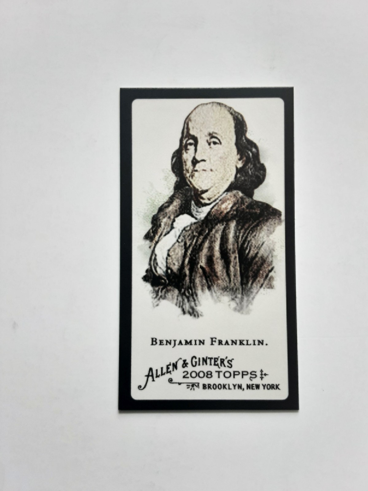 Benjamin Franklin ” Black Border ” Mini Card Allen & Ginter 2008