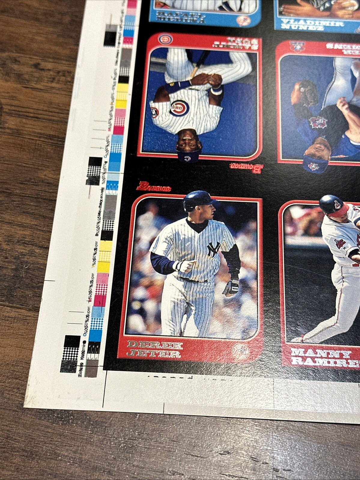 1997 Bowman Baseball Uncut Sheet Adrian Beltre RC Tatis Jeter Ripken MLB Stars