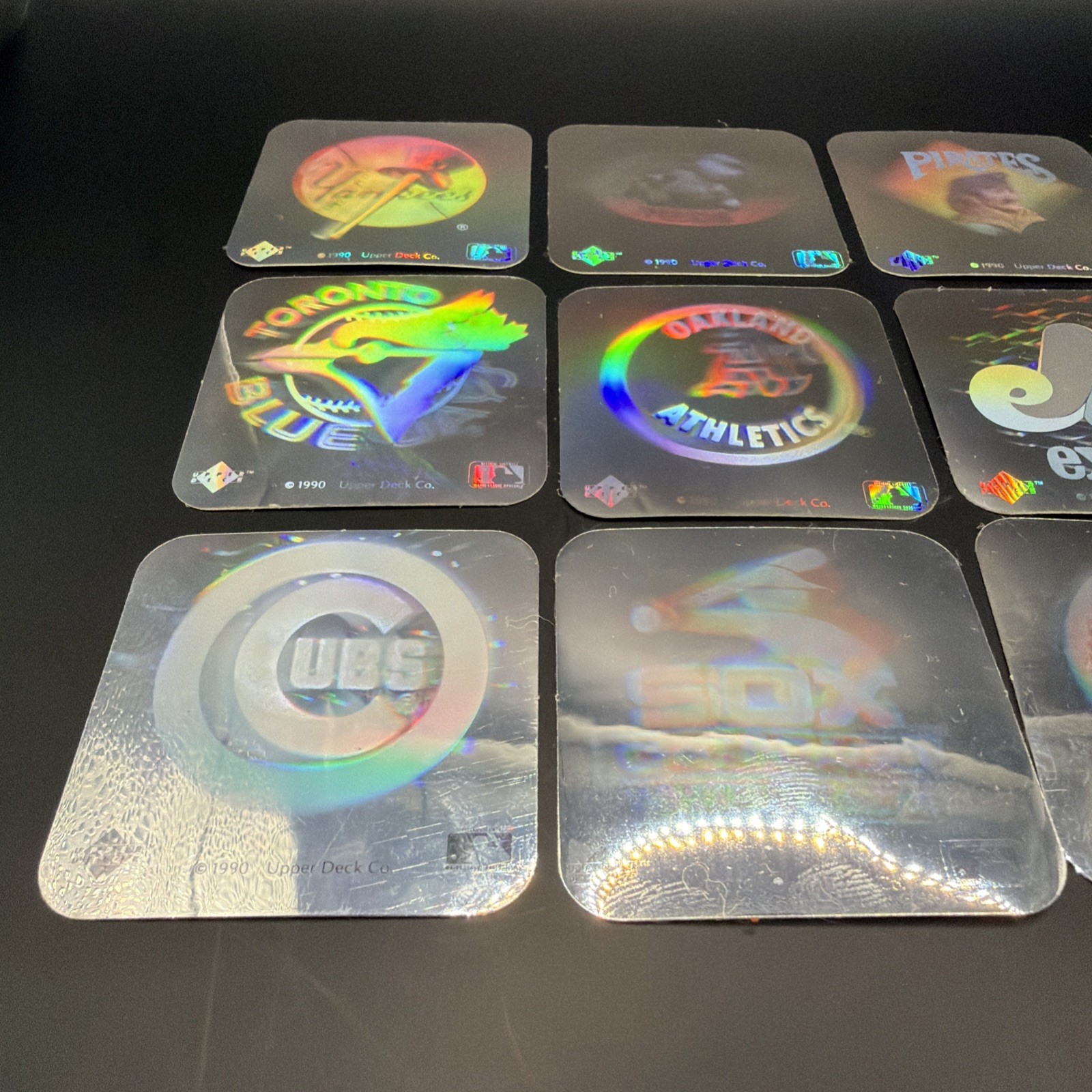 12 Card Lot Of 1990 UD Team Logo Hologram Unique & Different See Description
