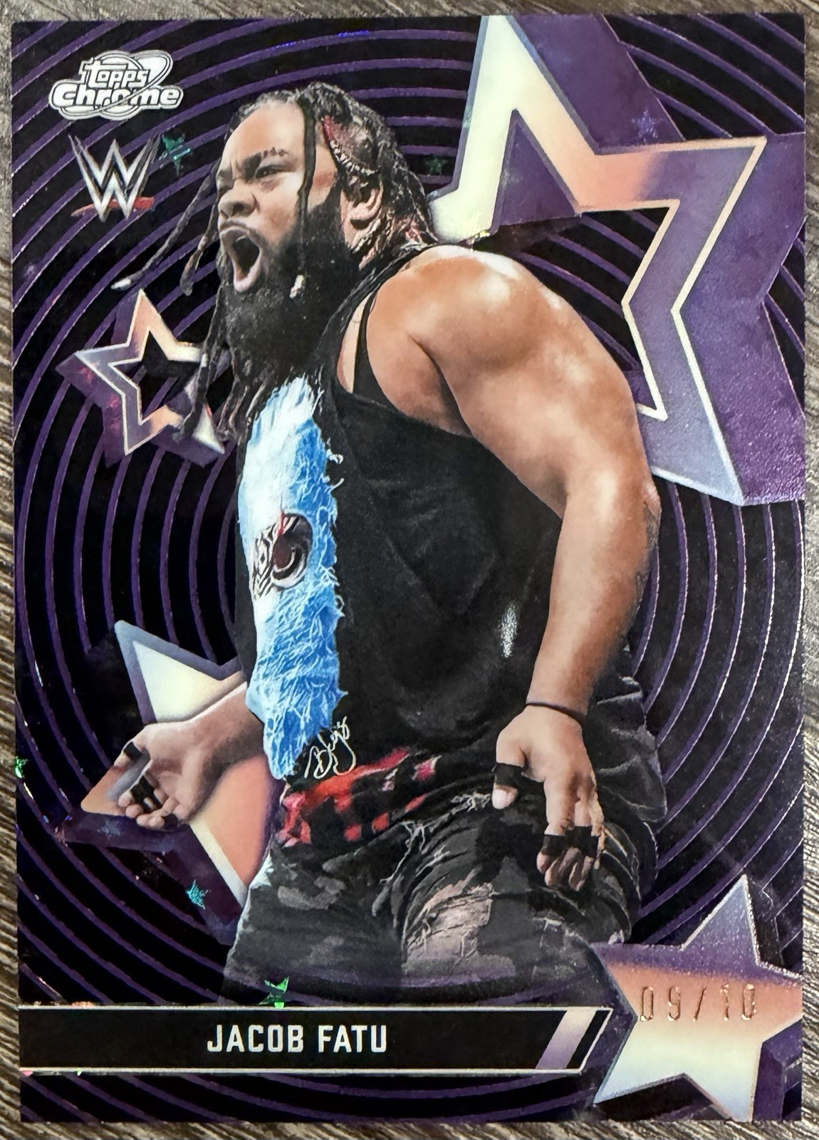 2026 WWE Topps Chrome Cosmic Jacob Fatu Black Eclipse Refractor /10 SSP