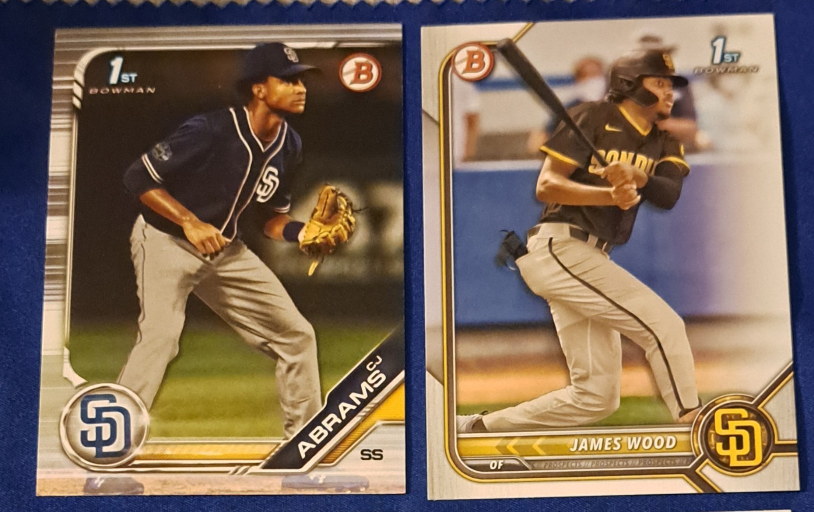 2019 And 2022 Bowman Paper James Wood And Cj Abrams 4 Card 1st Bowman Lot