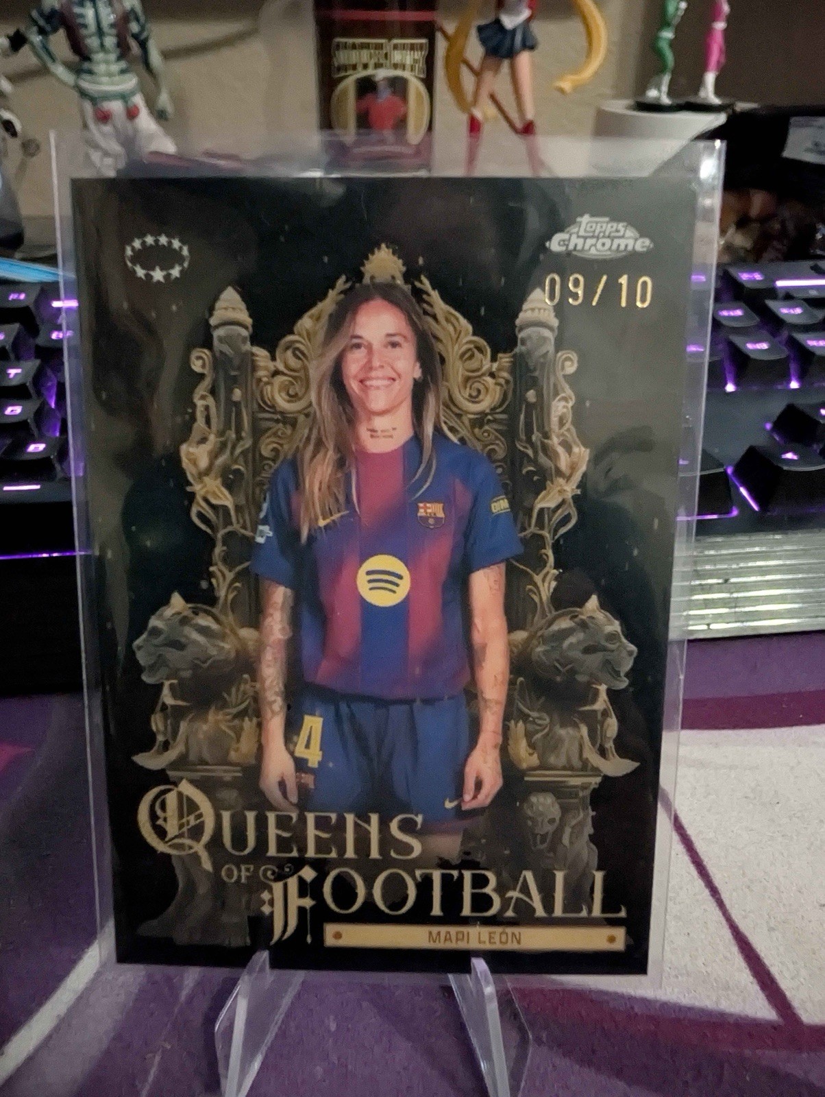 2025-26 Topps Chrome UEFA Womens Mapi Leon Queens Of Football Black /10