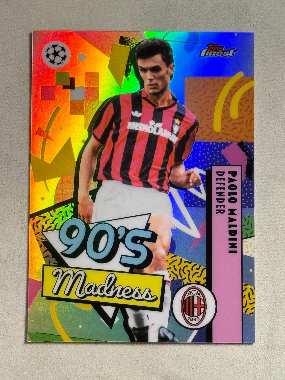 2025-26 Topps Finest UCC 90’s Madness Paolo Maldini #MAD-2 AC Milan