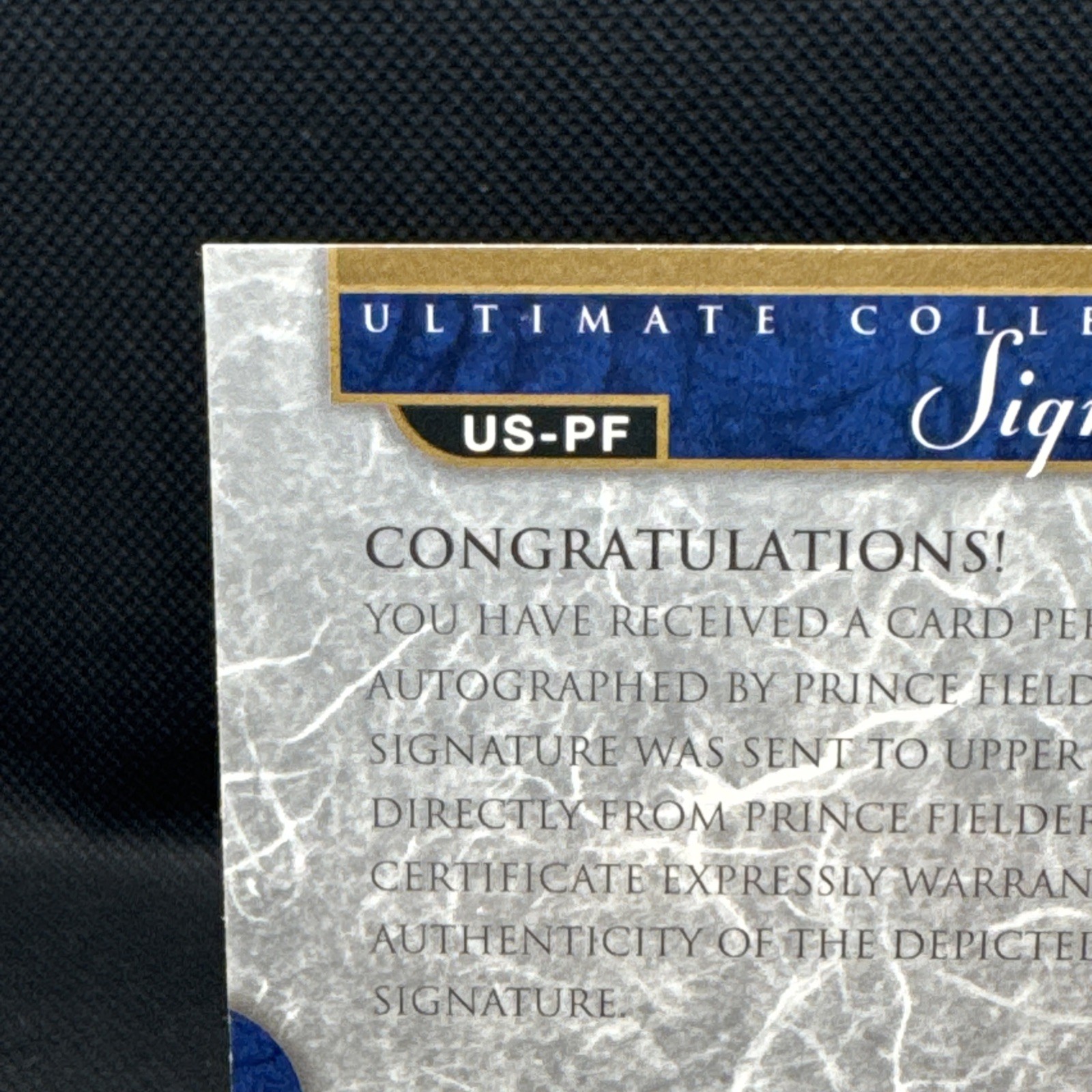 2005 UD Ultimate Collection Signatures US-PF Prince Fielder 23/35 Auto RC