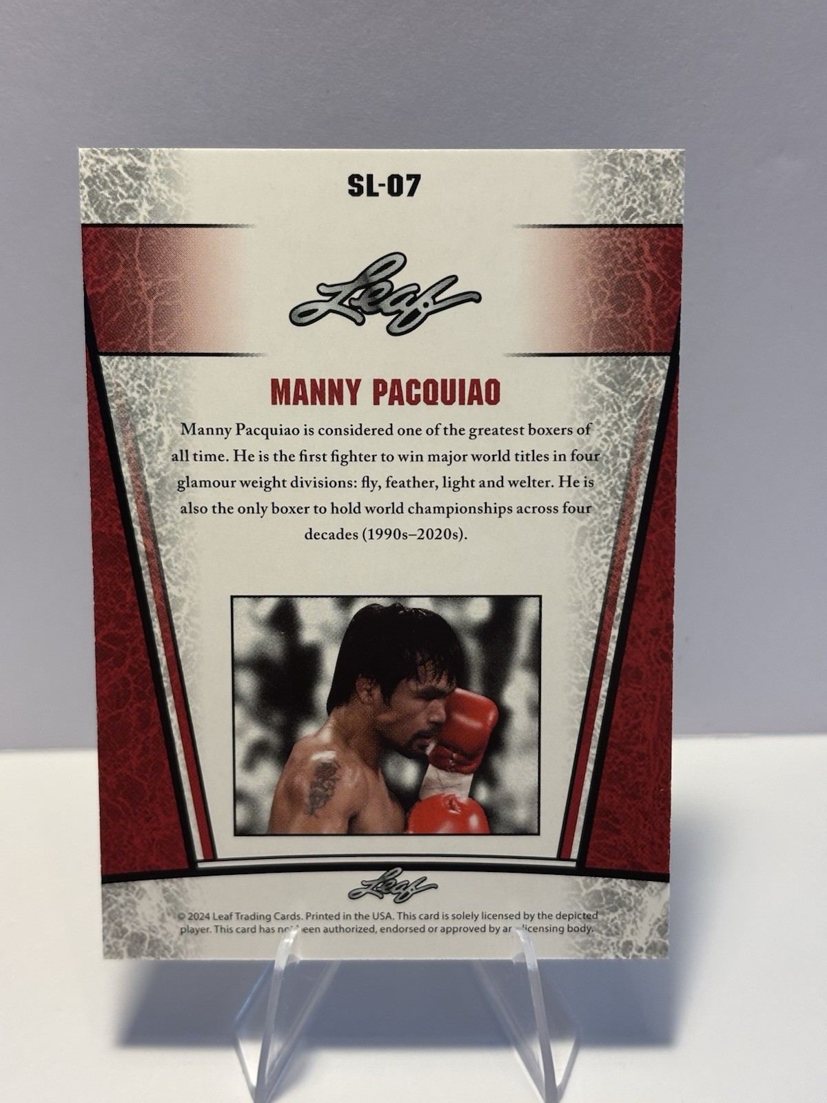 Manny Pacquiao Philippines “Silver Release’ 2024 #SL-07 Boxing Card