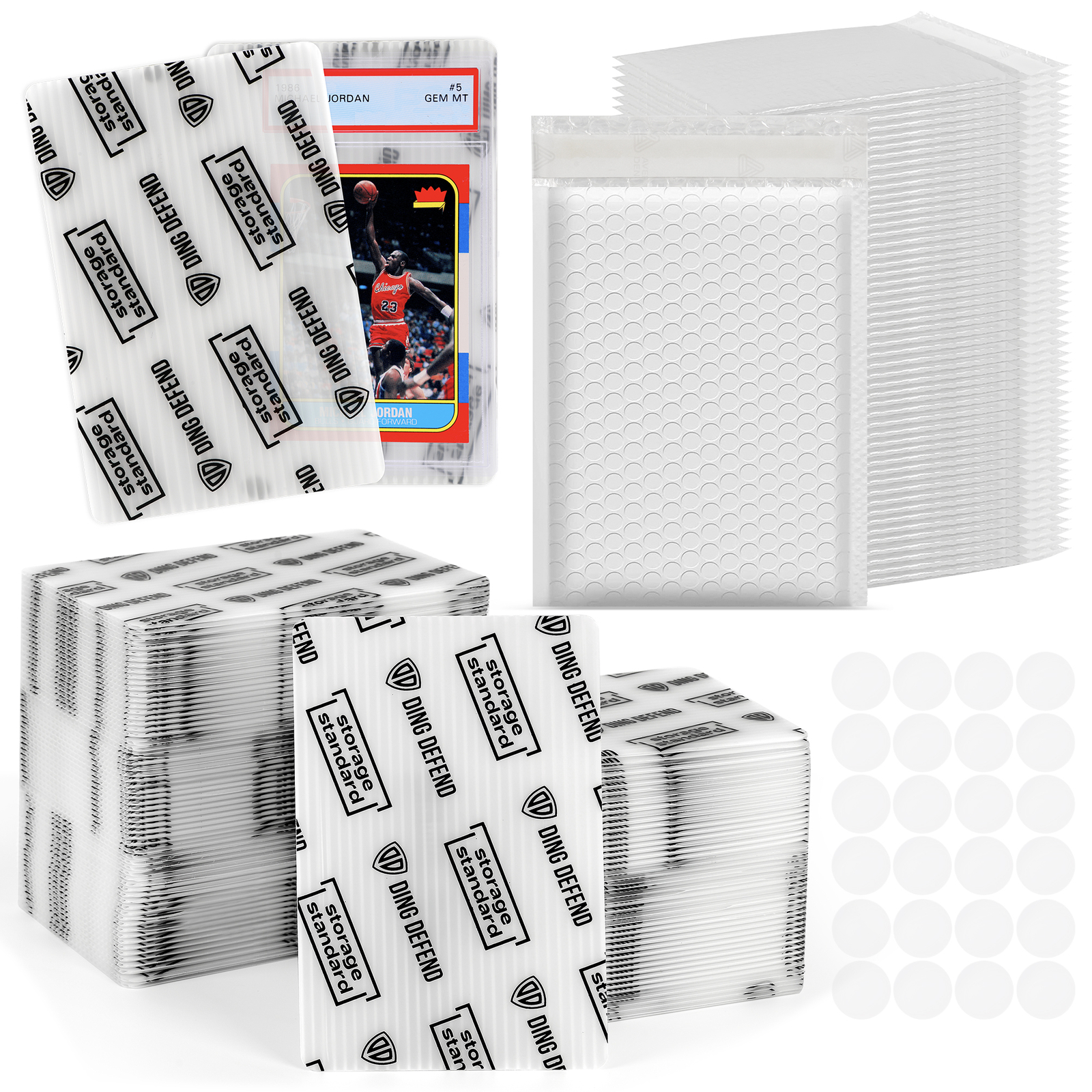 Ding Defend Card Shipping Kit Envelope Bubble Mailers – 110 4’’ x 6’’ Protectors