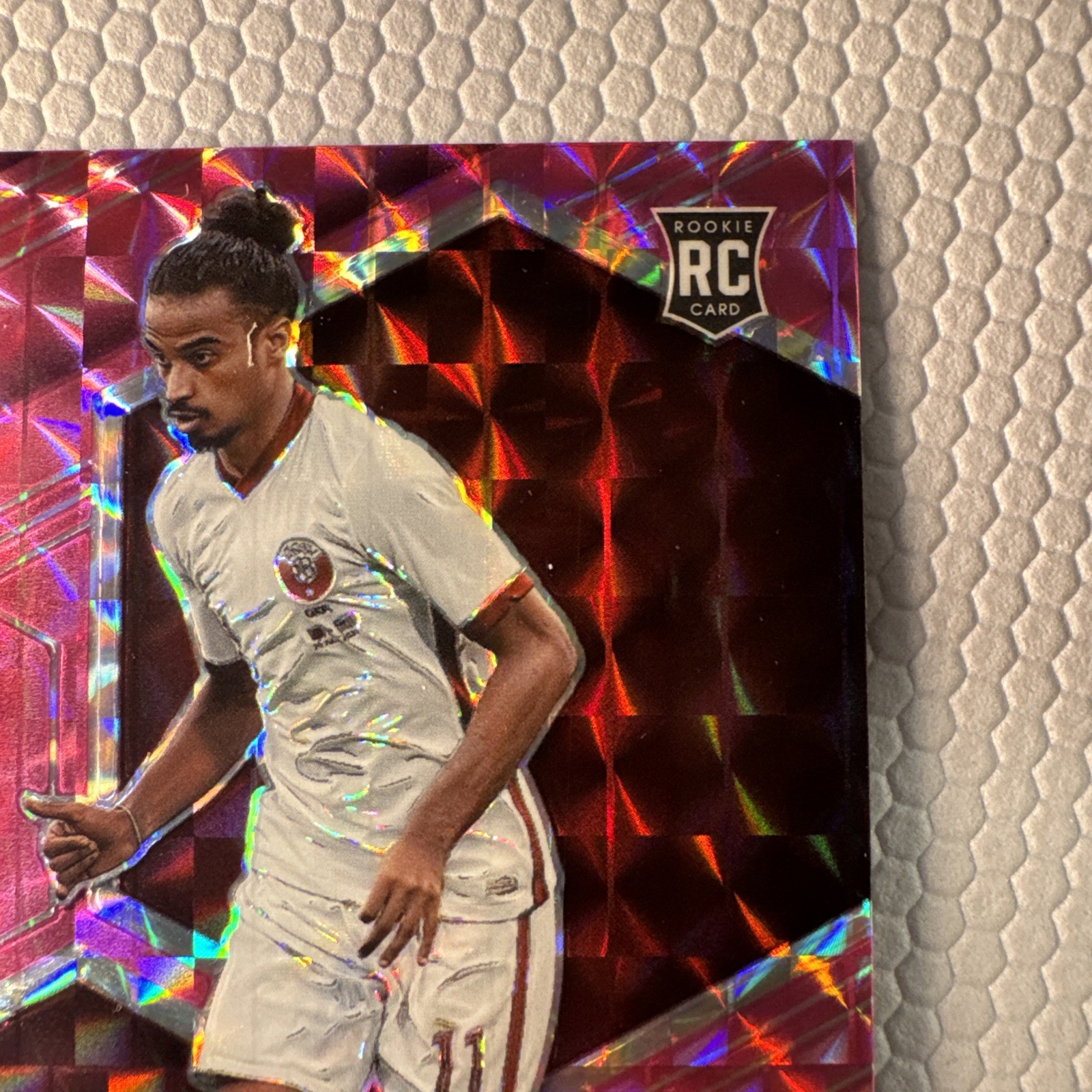 2022 Panini Mosaic World Cup Akram Hassan Afif Rookie RC Pink 13/25 Qatar