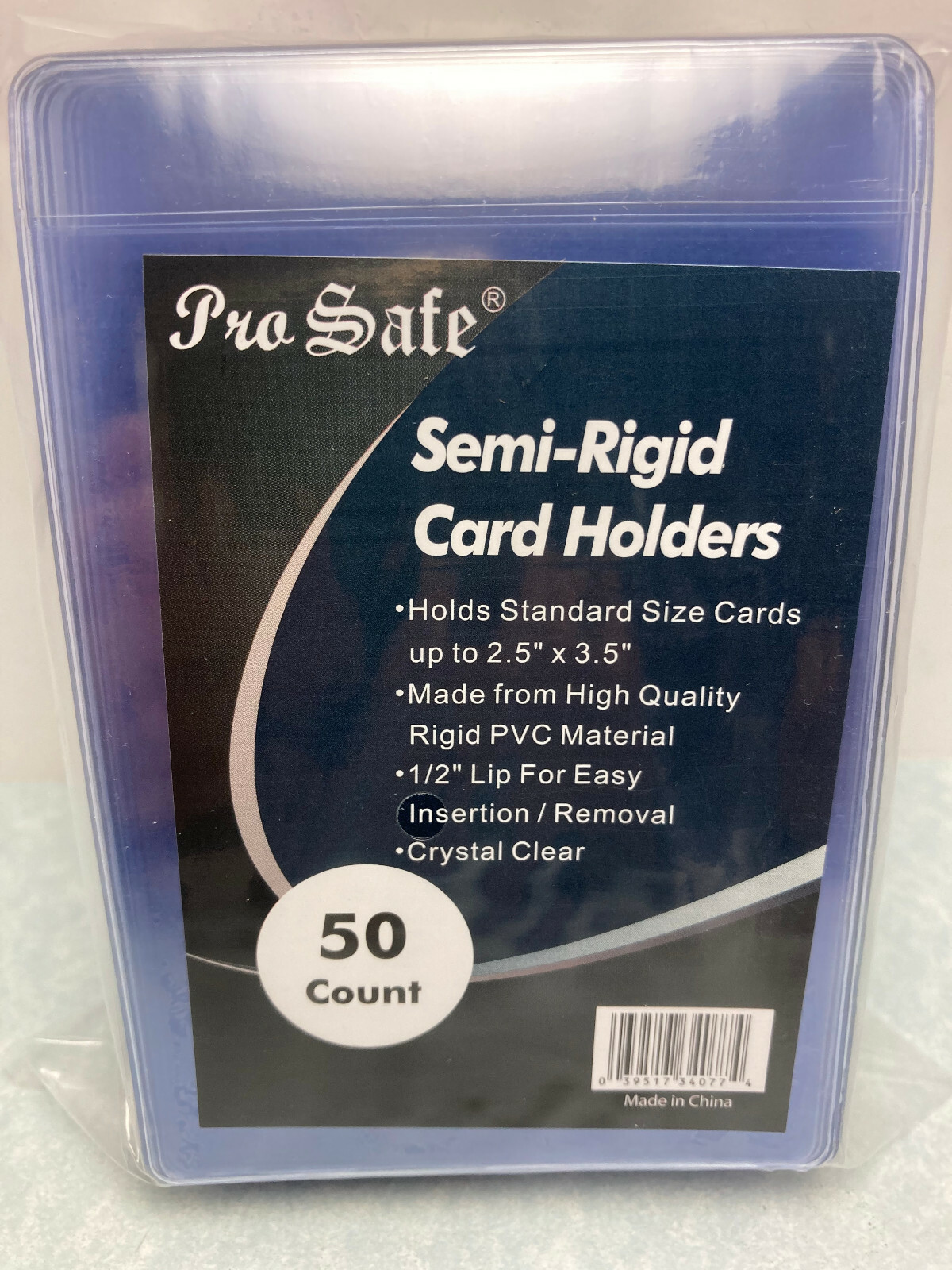 50x ProSafe Regular Semi-Rigid Sports/TCG Card Holders Holds Standard Size Cards
