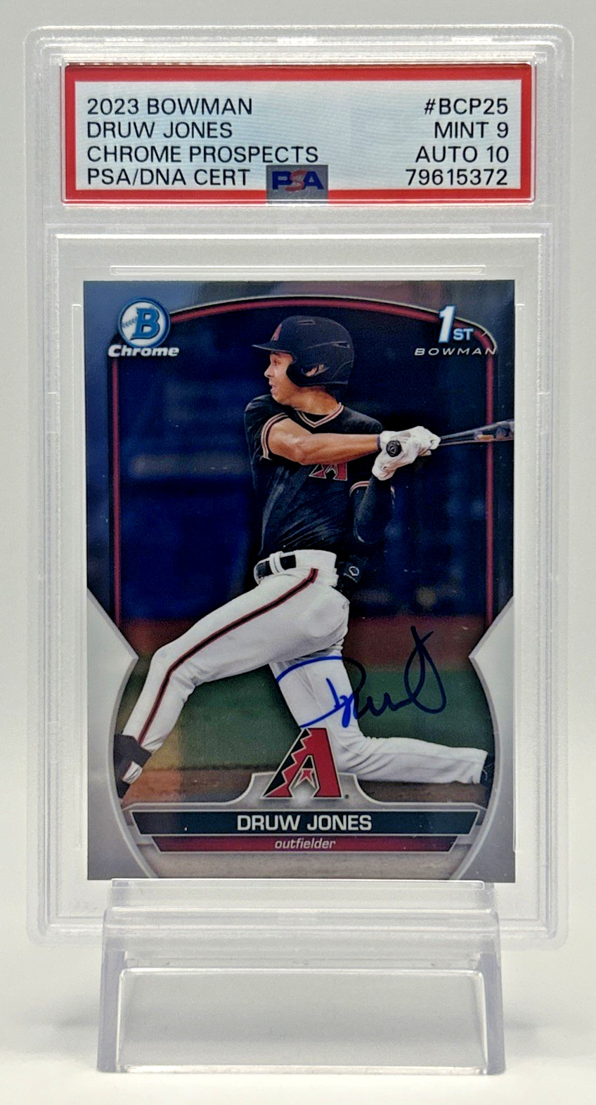 2023 Bowman Chrome Druw Jones 1st Bowman Auto PSA 9 Auto 10 Diamondbacks