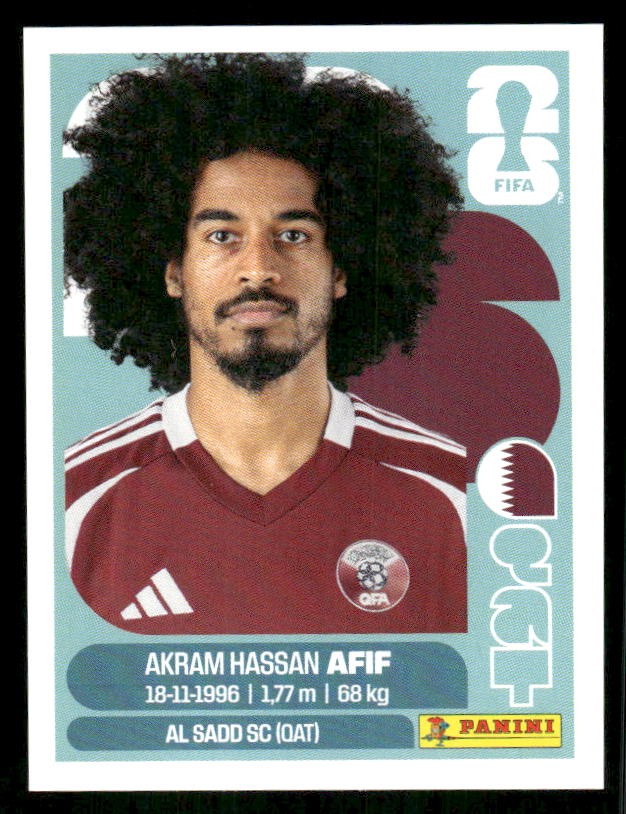 2026 Panini FIFA World Cup Stickers #QAT18 Akram Hassan Afif