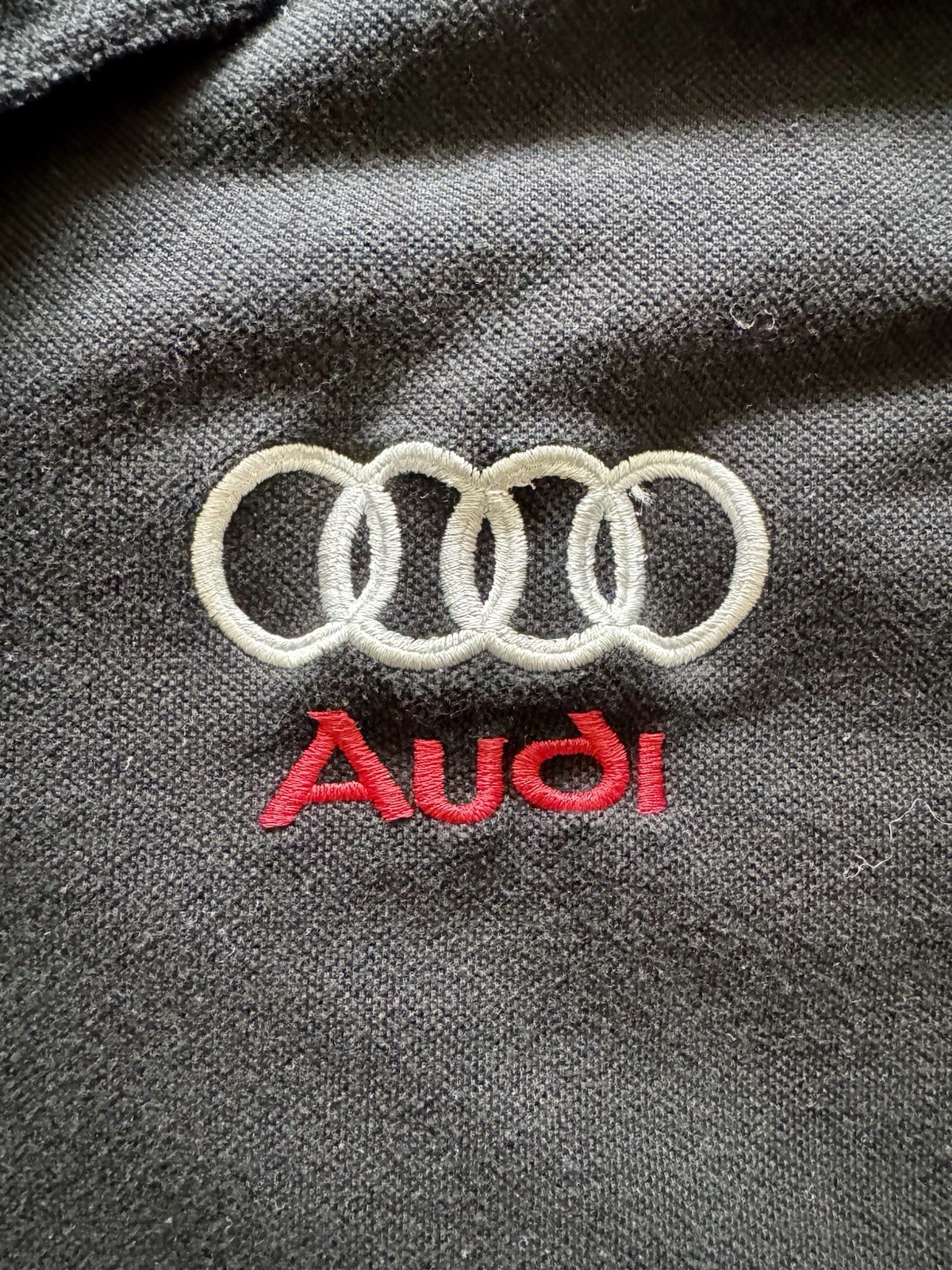 ❤️🖤🤍 Size XL – OEM Audi Sport Polo Shirt Black Short Sleeve with Logo