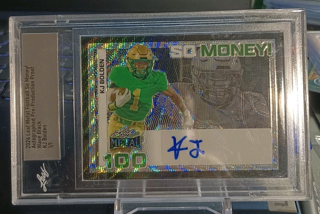 2024 Leaf Metal – KJ Bolden – SO MONEY BLACK WAVE Slabbed Auto 1/1 FSU