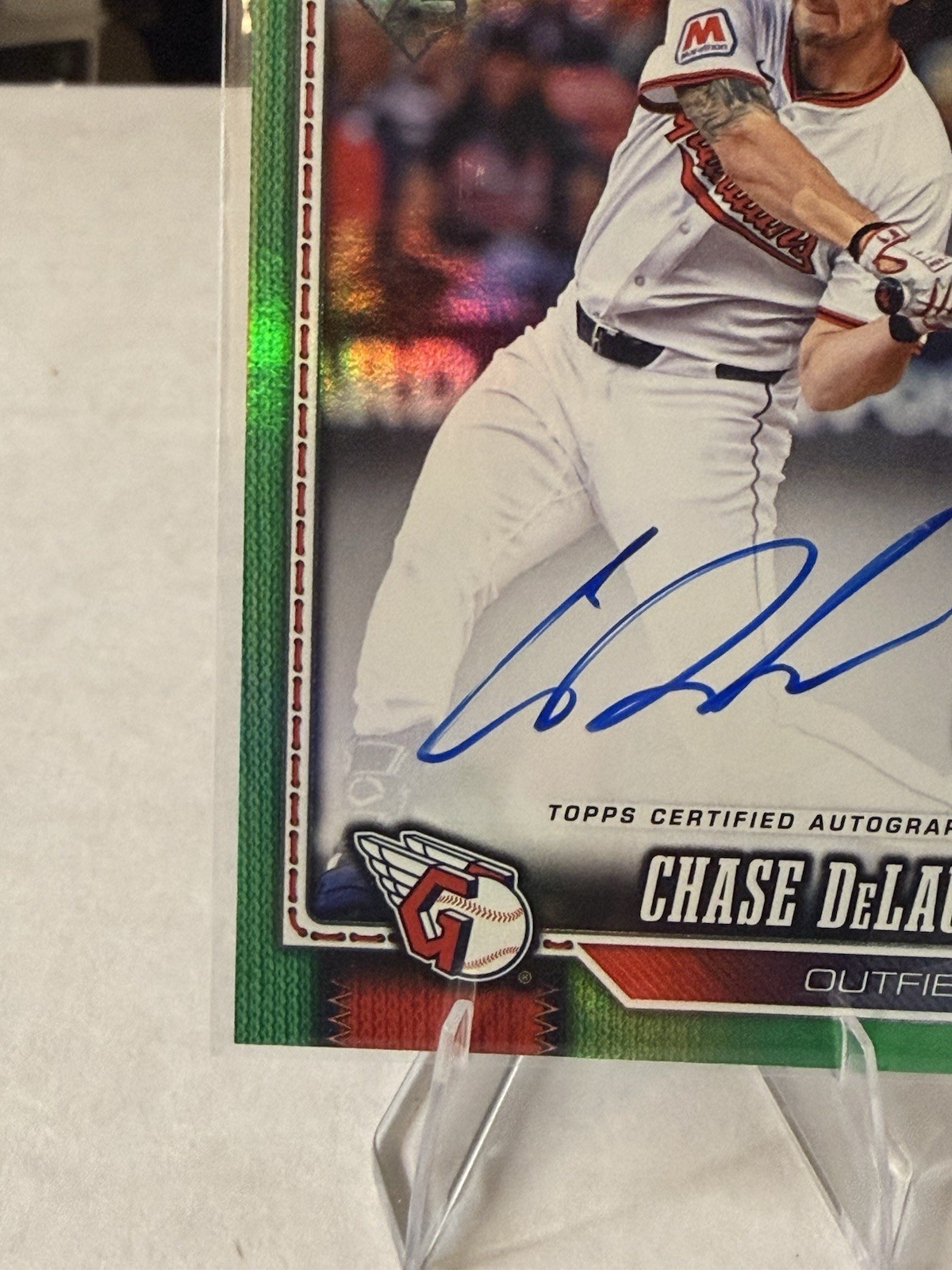 2026 Topps #458 Chase DeLauter Green Real One Auto #/99 Rookie Card