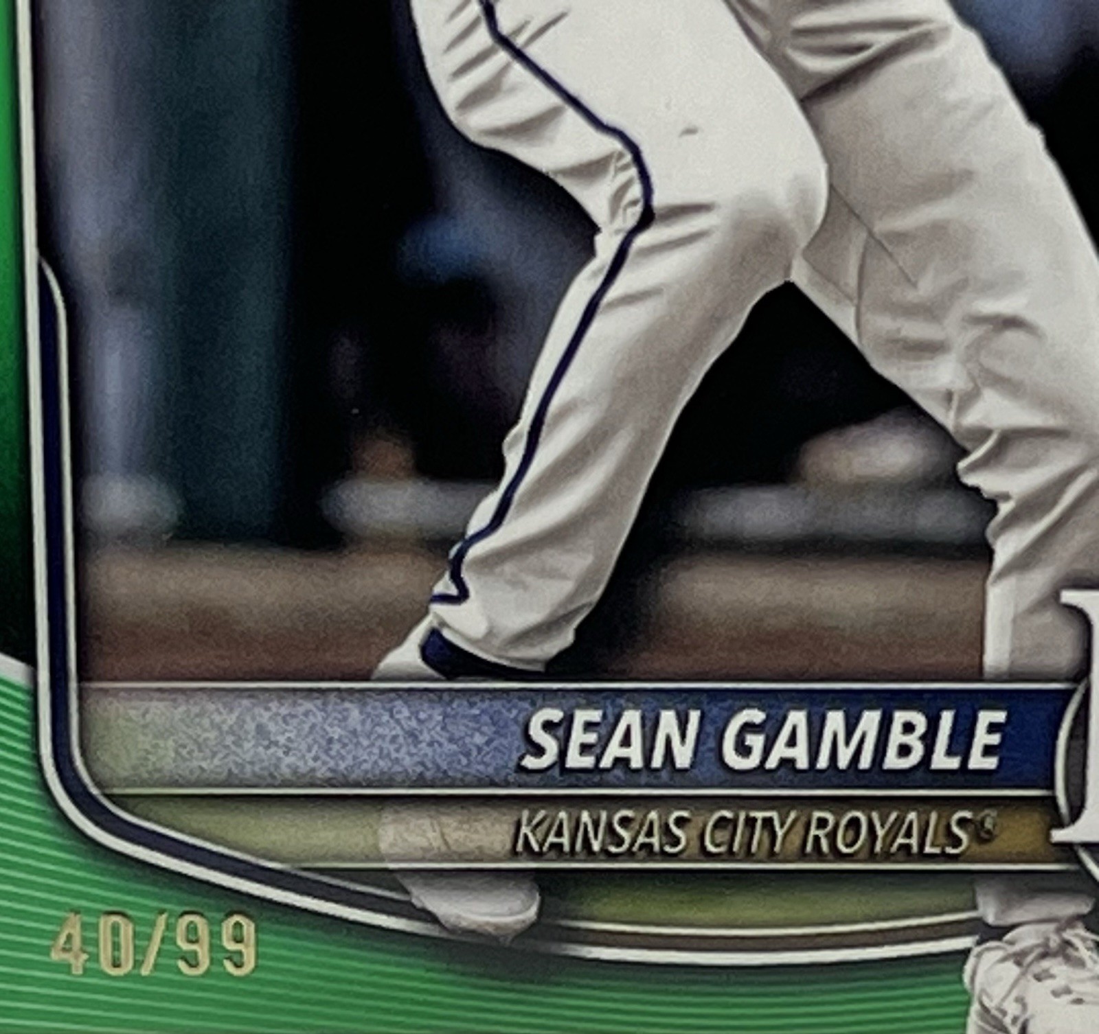 2025 Bowman Draft Green Border #BD-178 Sean Gamble RC /99 KC Royals