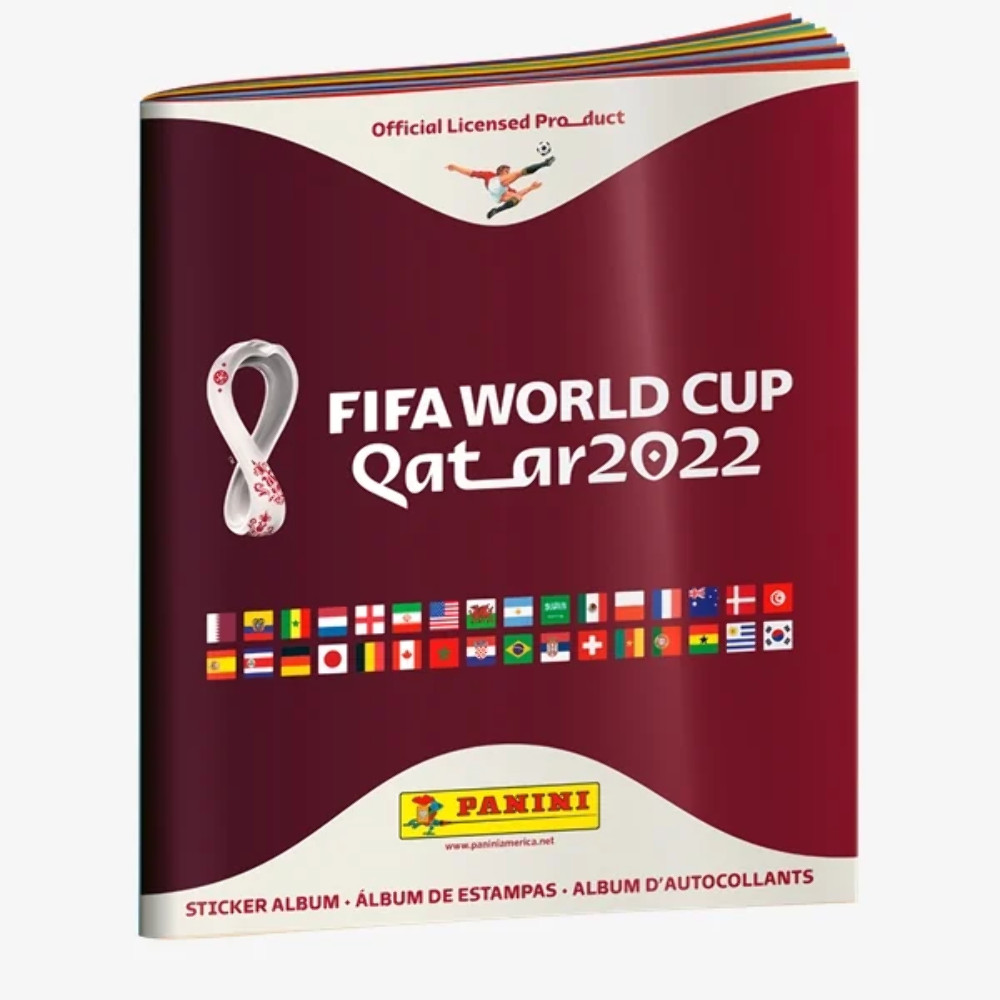 2022 Panini FIFA World Cup Qatar Soccer Sticker Collection Album With 15 Sticker