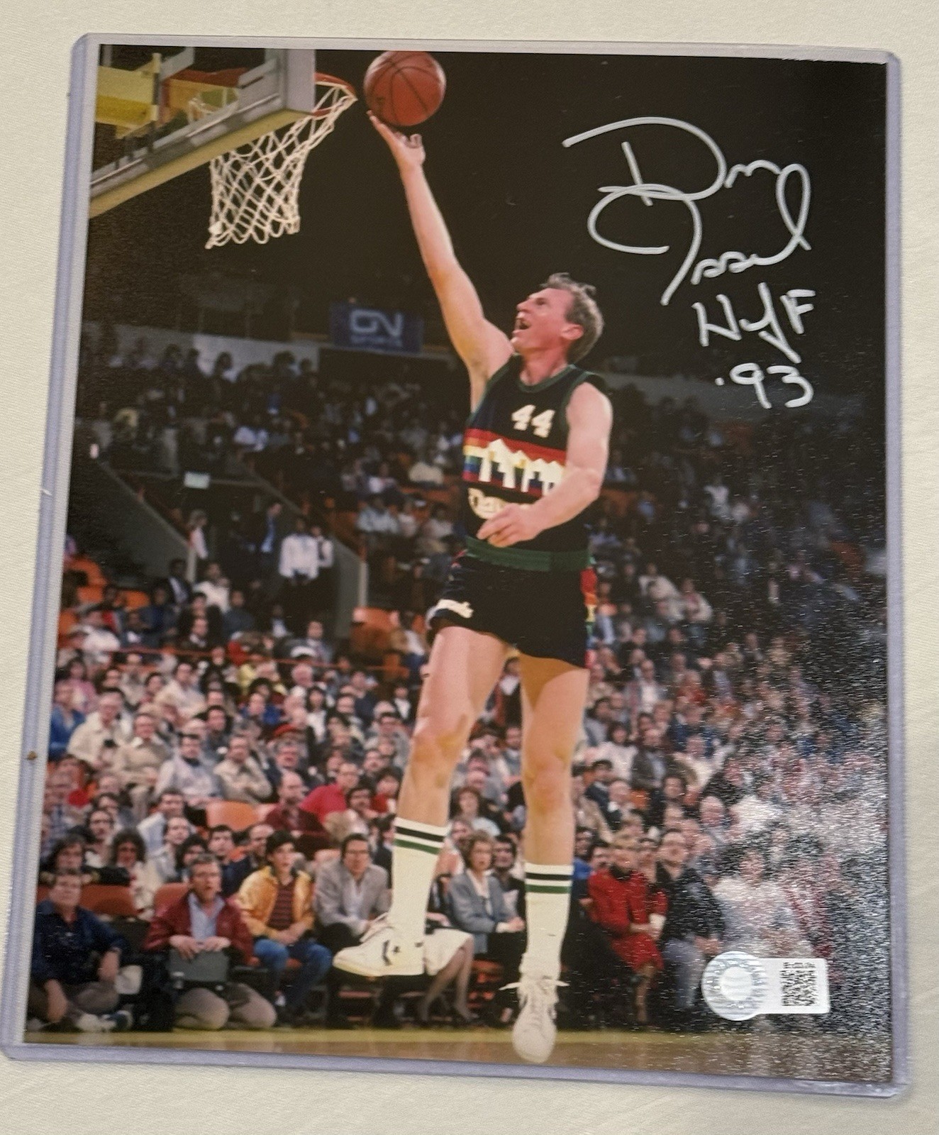 Dan Issel Signed Inscribed Denver Nuggets 8×10 Photo Schwartz COA