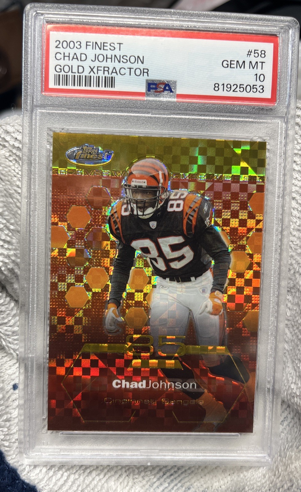 2003 Topps Finest Gold XFRACTOR Chad Johnson Bengals PSA 10 RARE POPULATION 1/1