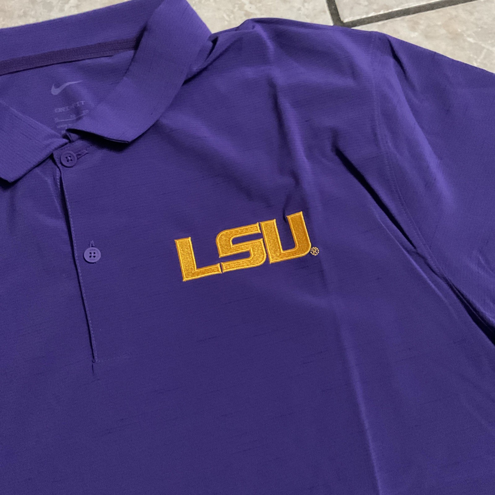 LSU Tigers Nike Dri-Fit Polo Shirt Purple Mens XL HJ7938-547