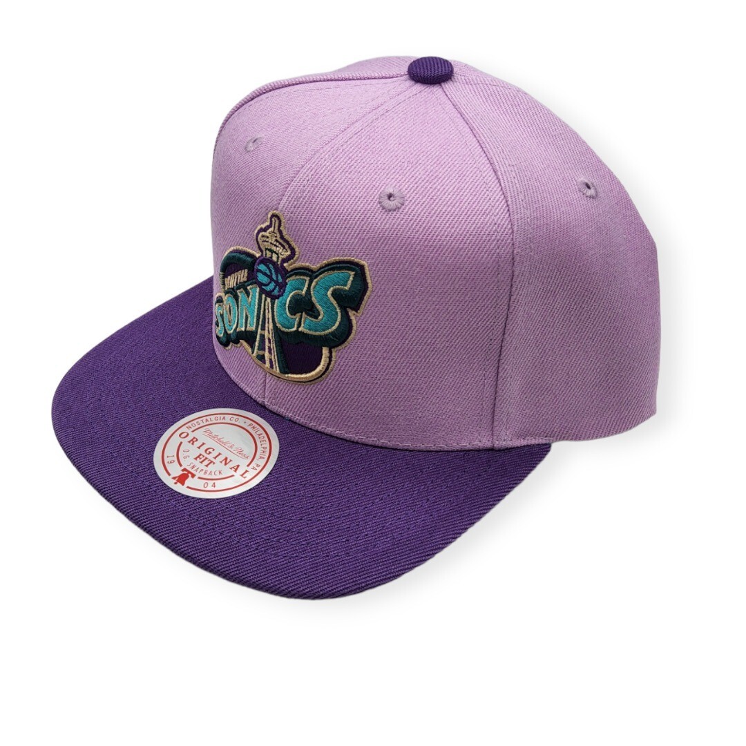 Mitchell & Ness Seattle Supersonics Violet Views Adjustable Snapback Hat Cap