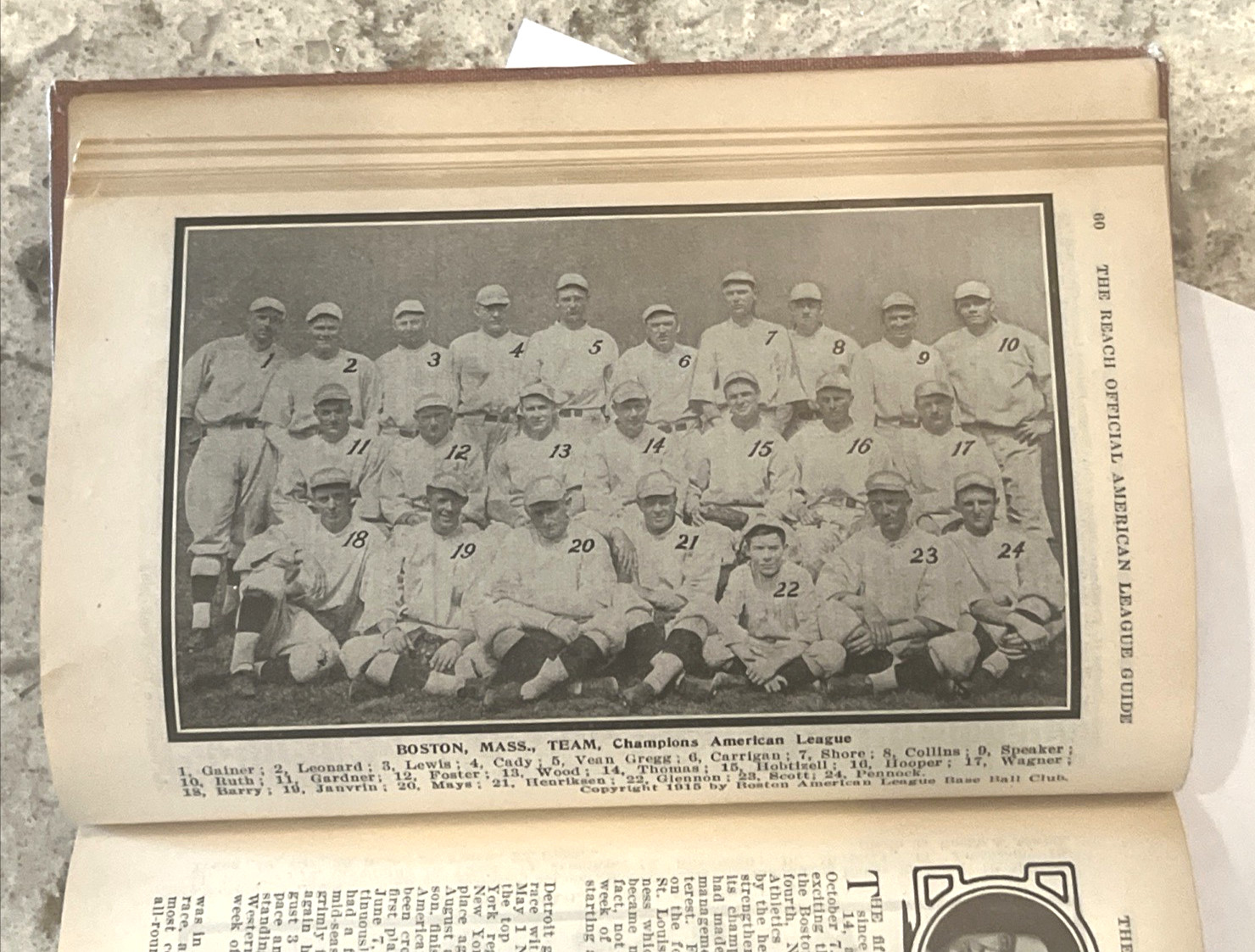 RARE 1916 The Reach Baseball Guide Hardcover Book Babe Ruth