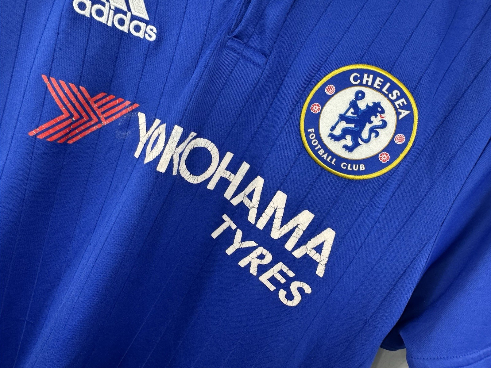 Kante #7 Chelsea FC 2015 2016 Football Club adidas Blue Soccer Jersey L