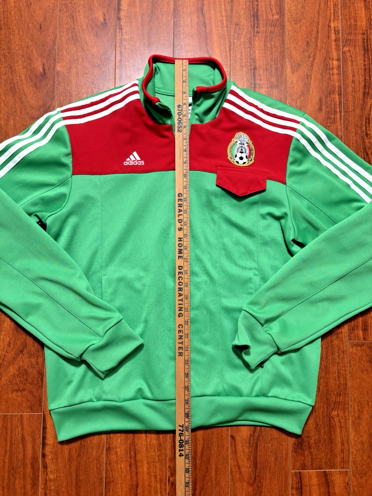 Adidas Mexico Soccer Track Jacket XL 2007 Federacion Mexicana De Futbol 30×24.5