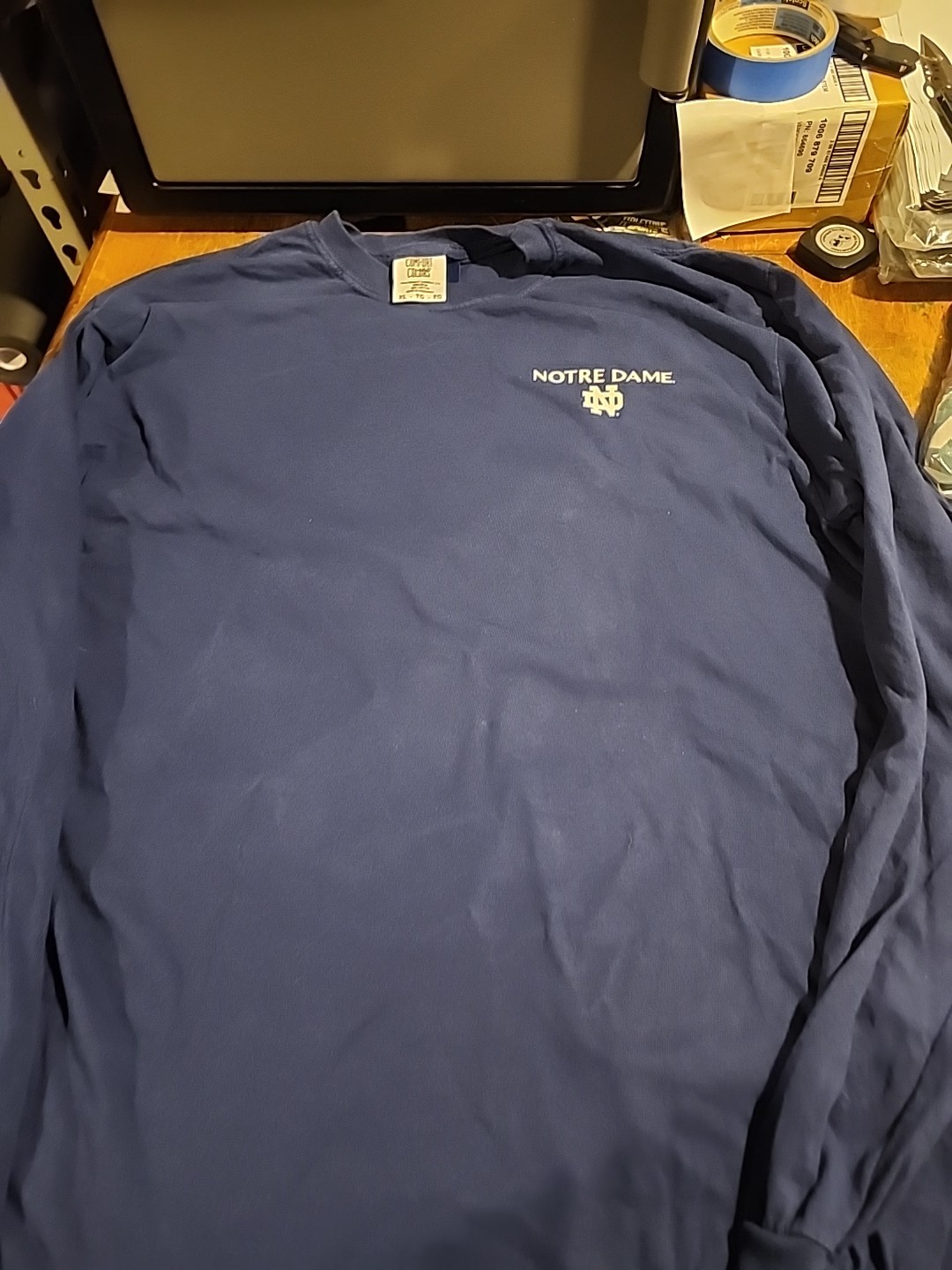 Men’s Navy Notre Dame Fighting Irish Comfort Colors Nights Long Sleeve Xl f
