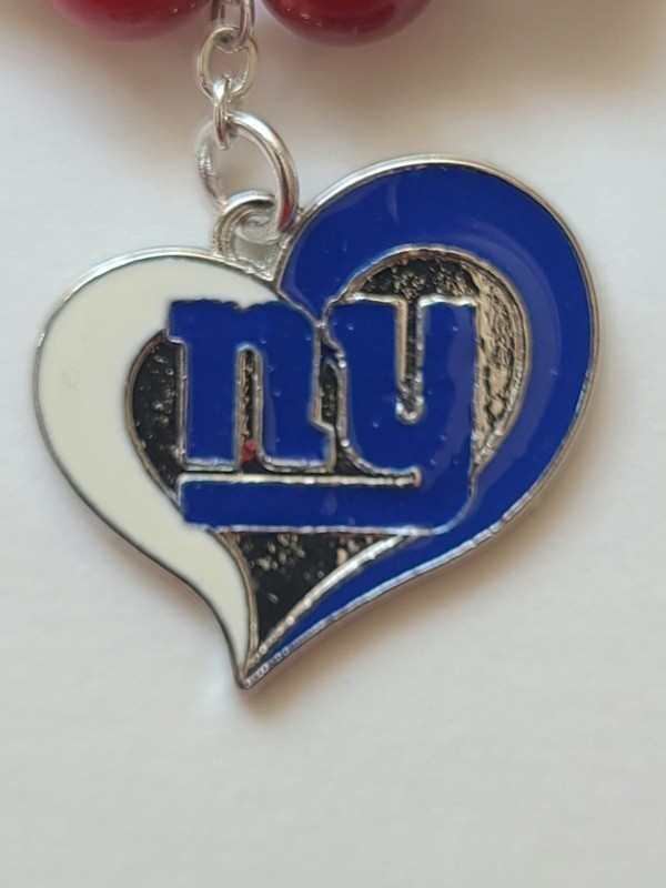 New York Football Necklace Giants Jade Gemstone Beads Free Shipping USA