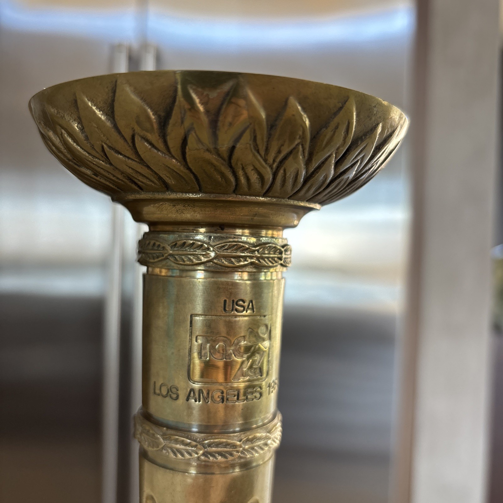 Rare Vintage 1984 Olympic Games Los Angeles TOC Brass Torch Candlestick Holder