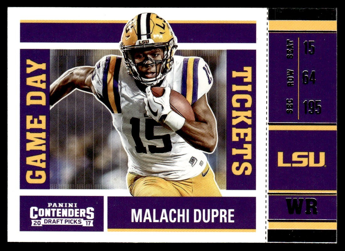 2017 Panini Contenders Game Day Ticket Malachi Dupre Rookie Green Bay Packers