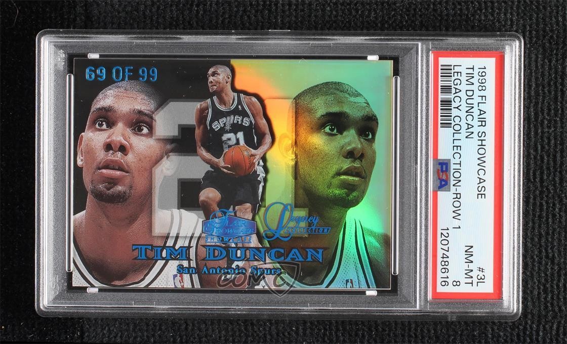 1998 Flair Showcase Legacy Collection Row 1 69/99 Tim Duncan #3L PSA 8 HOF 1q7