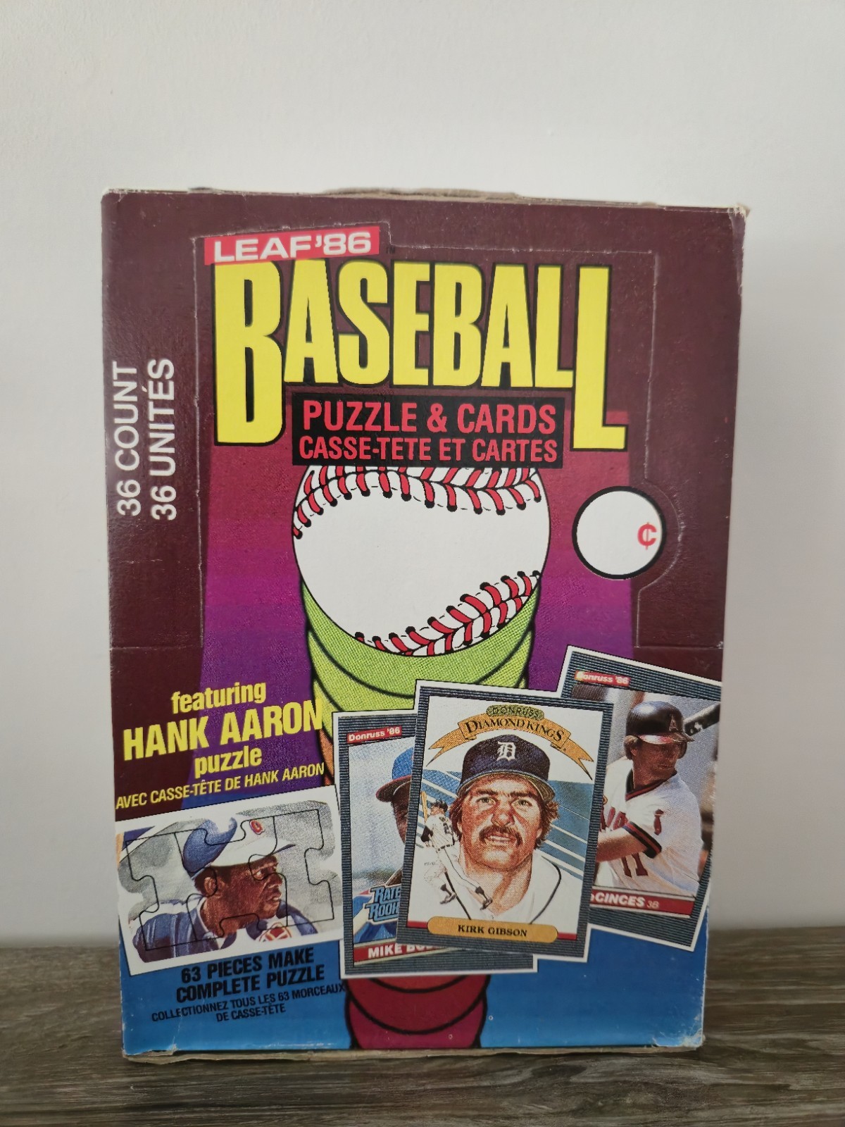 1986 LEAF BASEBALL WAX BOX 36 FACTORY SEALED PACKS!! CANSECO, McGRIFF?