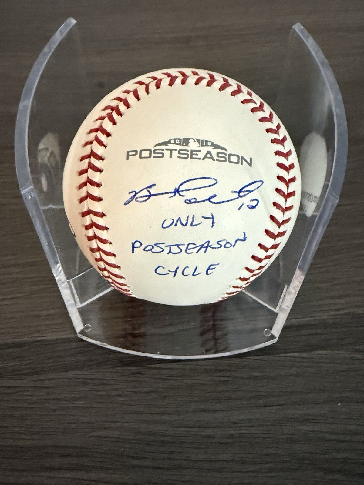 Brock Holt Signed 2018 Postseason Baseball Rawlings Boston Red Sox JSA Witness
