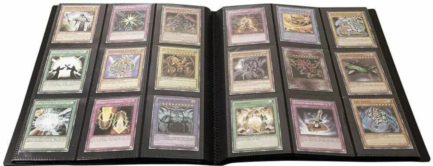 Trading Card Binder – 9 Pocket 360 Cards holder | Sports | TCG | Elastic | Black