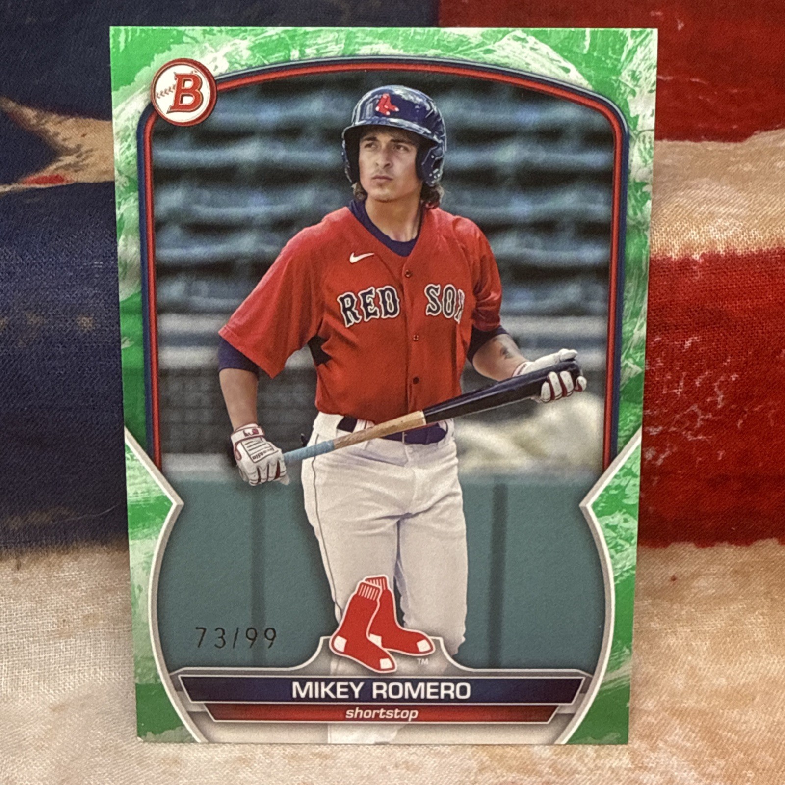 2023 Bowman – Green Pattern 73/99 MIKEY ROMERO #BP-69 Red Sox