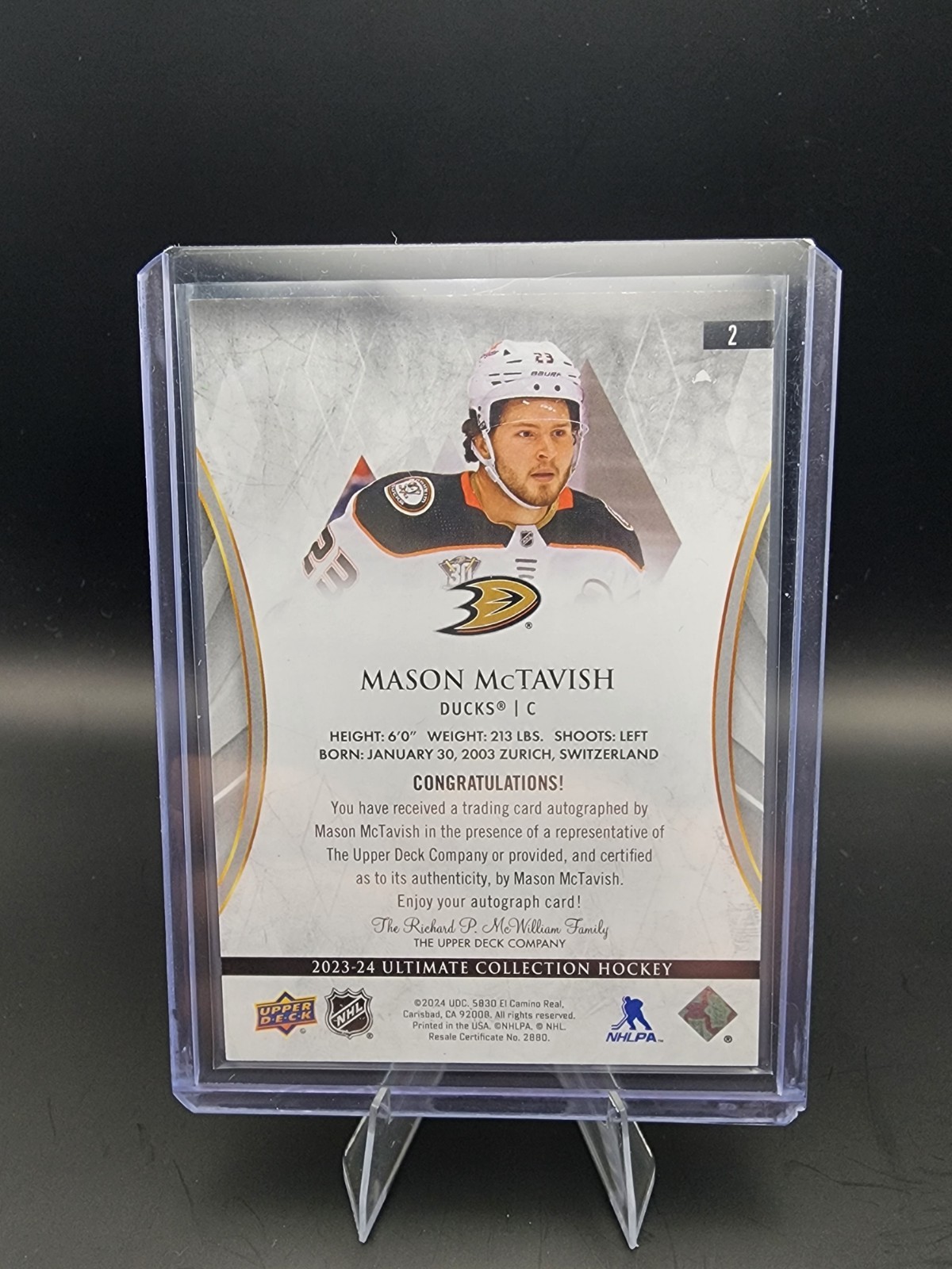 2023-24 Upper Deck Ultimate Collection Auto Mason McTavish #2