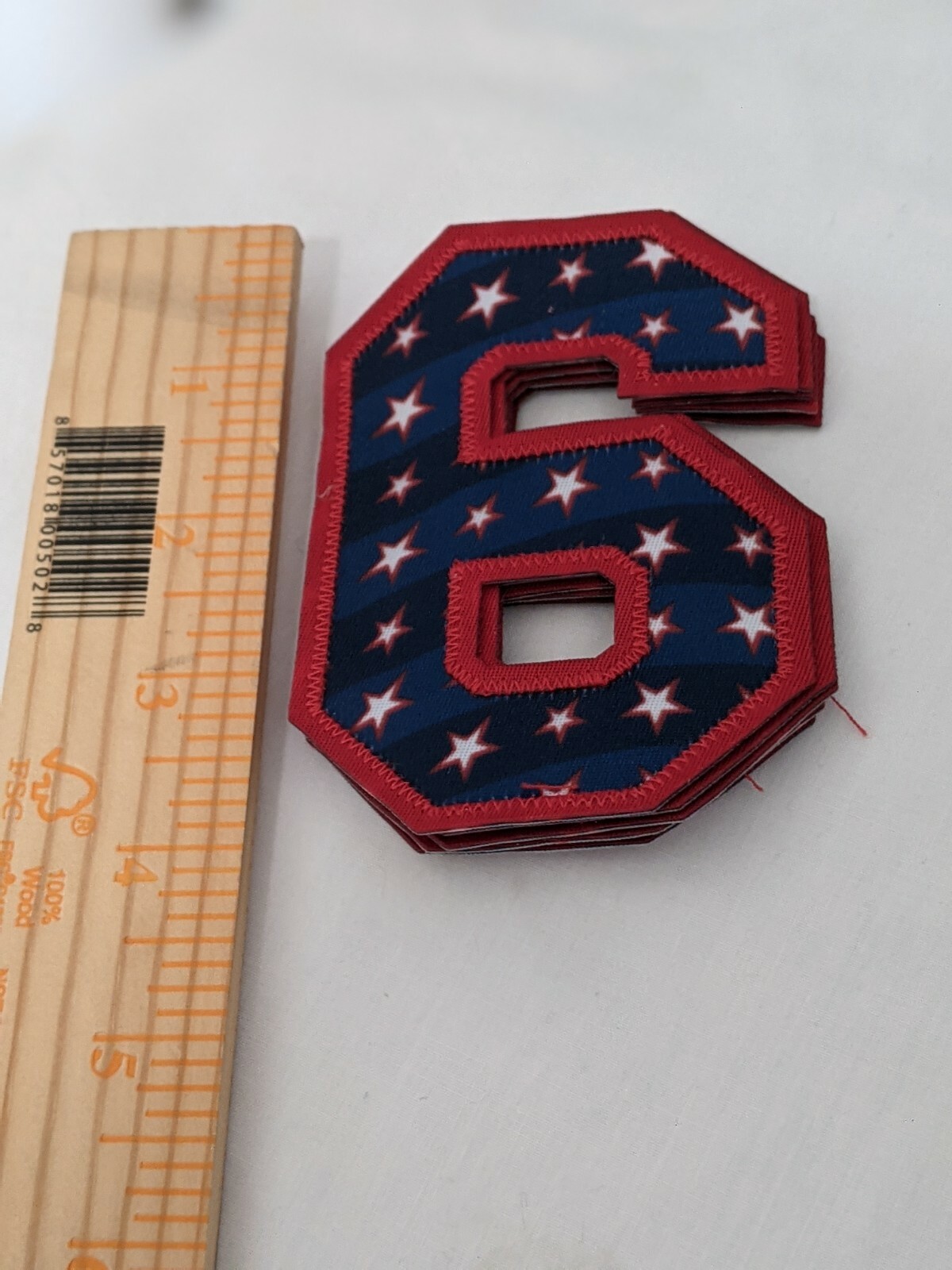 #6 MLB 4th of July authentic team issue 4 X 2 3/4 inches uniform number