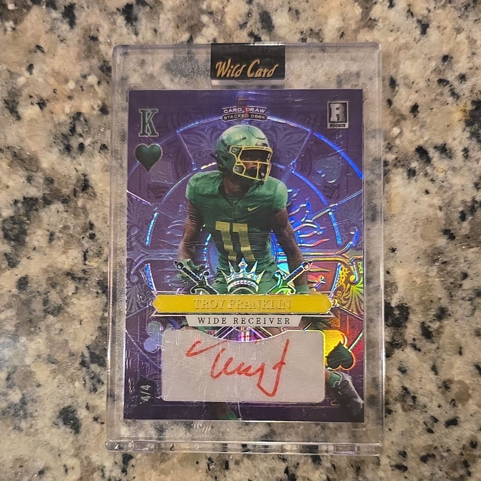 Wild Card 2023 5 Card Draw Stacked Deck Troy Franklin Oregon Auto SD-TFA /4
