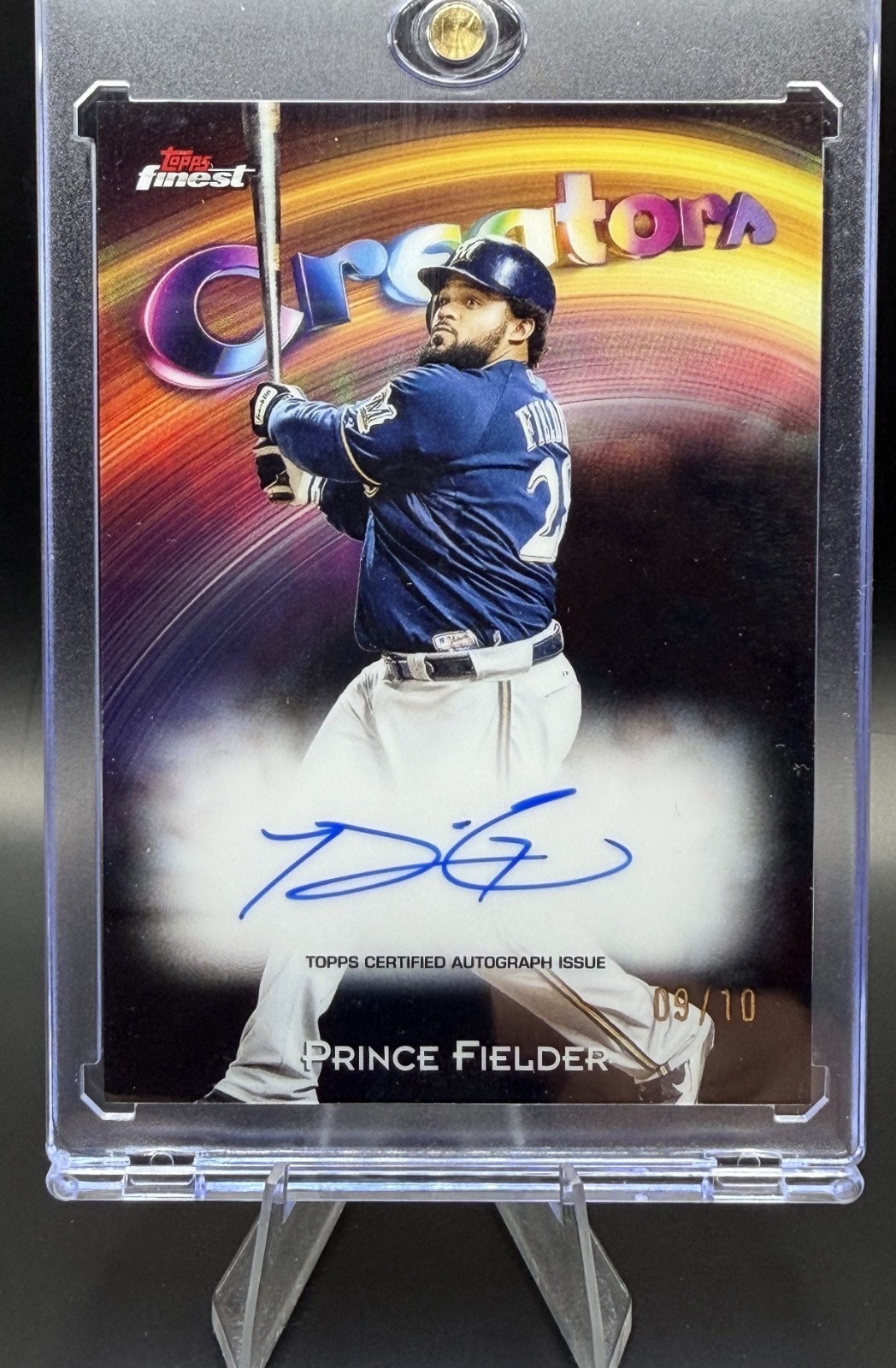 2025 Topps Finest – Creators Autographs Prince Fielder Brewers #9/10 CAV-PF