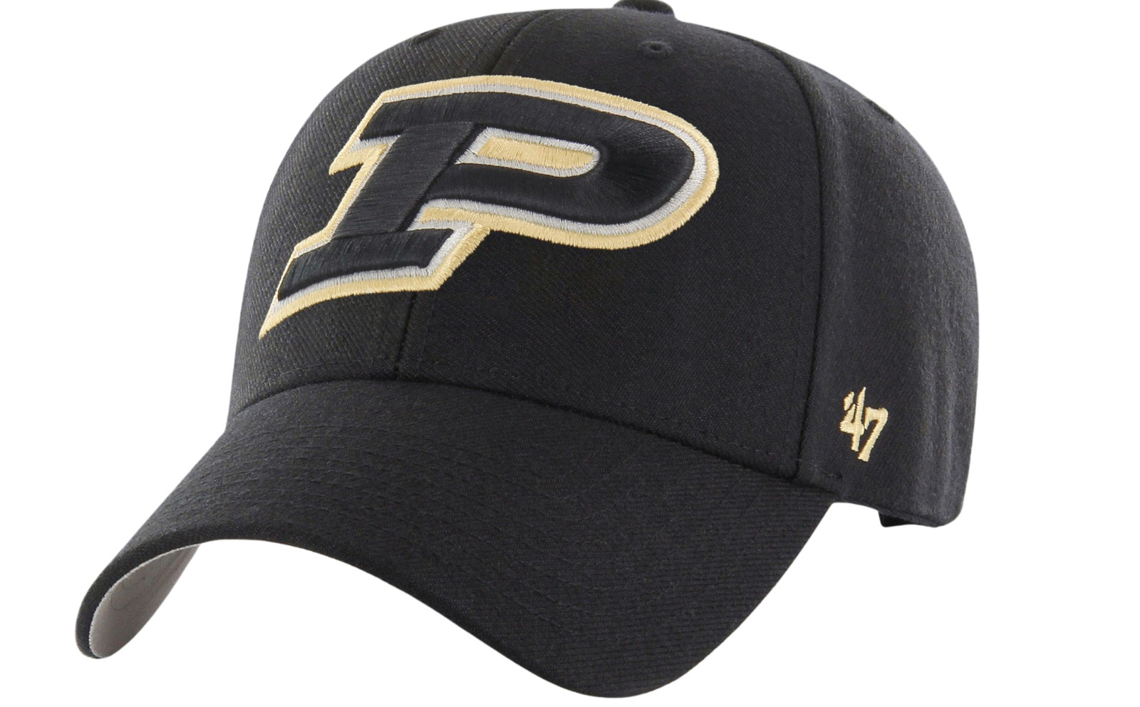 47′ Brand Purdue Boilermakers Black Logo MVP Adjustable Hat Strapback NEW