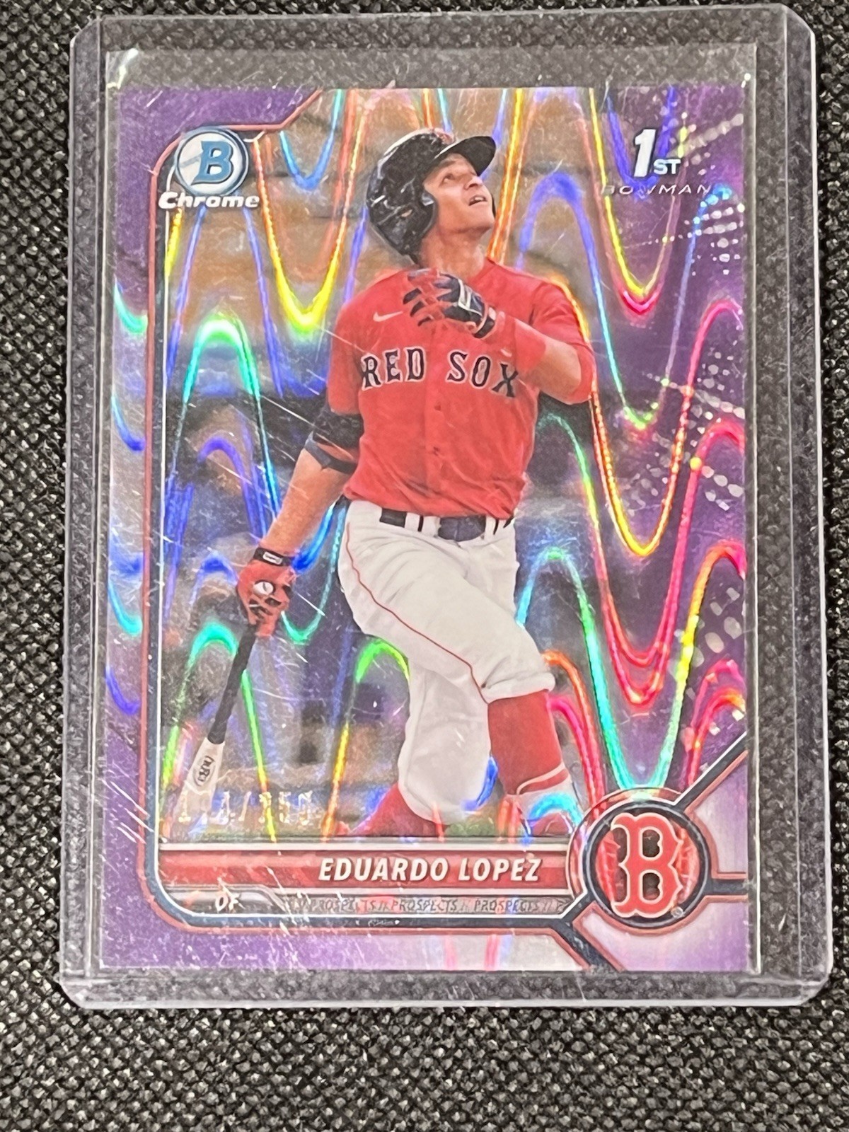 2022 1st Bowman Purple Lava Refractor /250 EDUARDO LOPEZ – Boston Red Sox