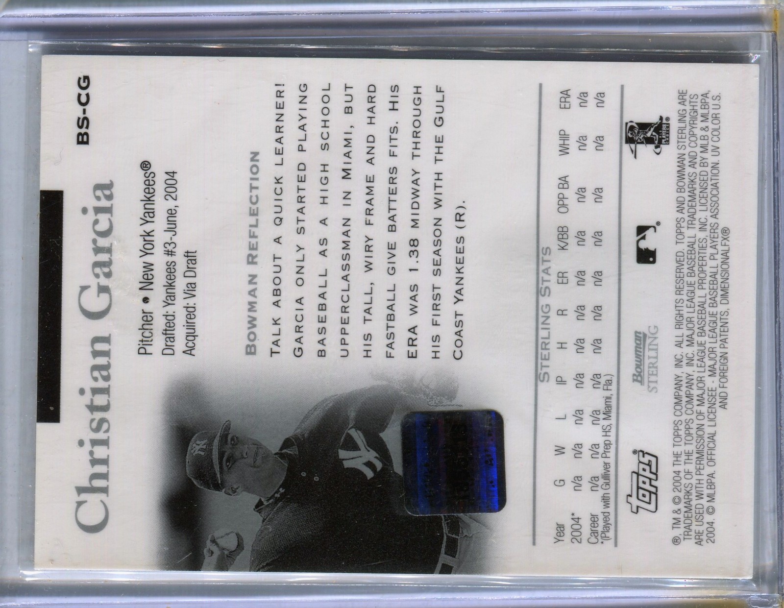 2004 Bowman Sterling #BS-CG Christian Garcia
