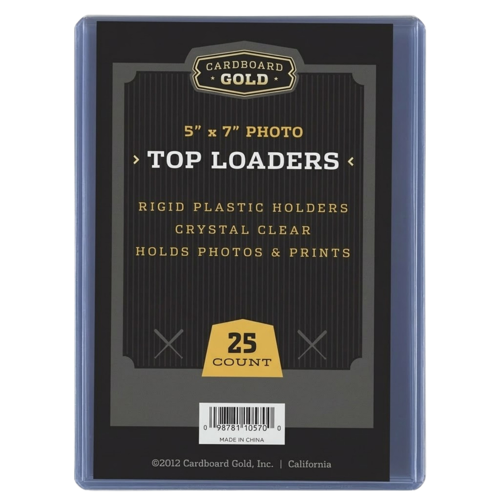 75ct Cardboard Gold 5×7 Top Loaders for Postcards/Photos – Clear Rigid PVC