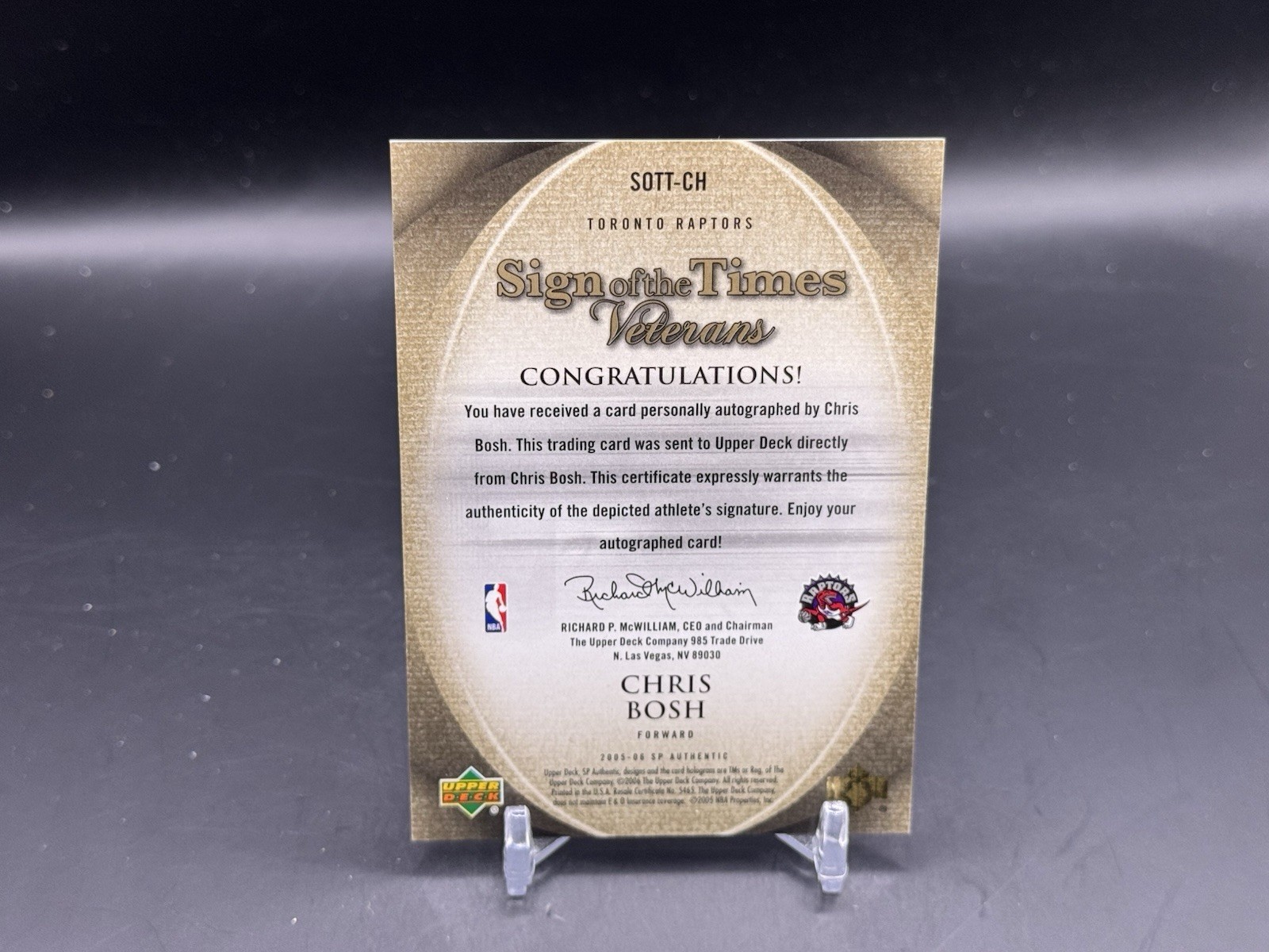 Upper Deck 2005-06 SP Authentic Sign of the Times Chris Bosh /75 Auto Raptors